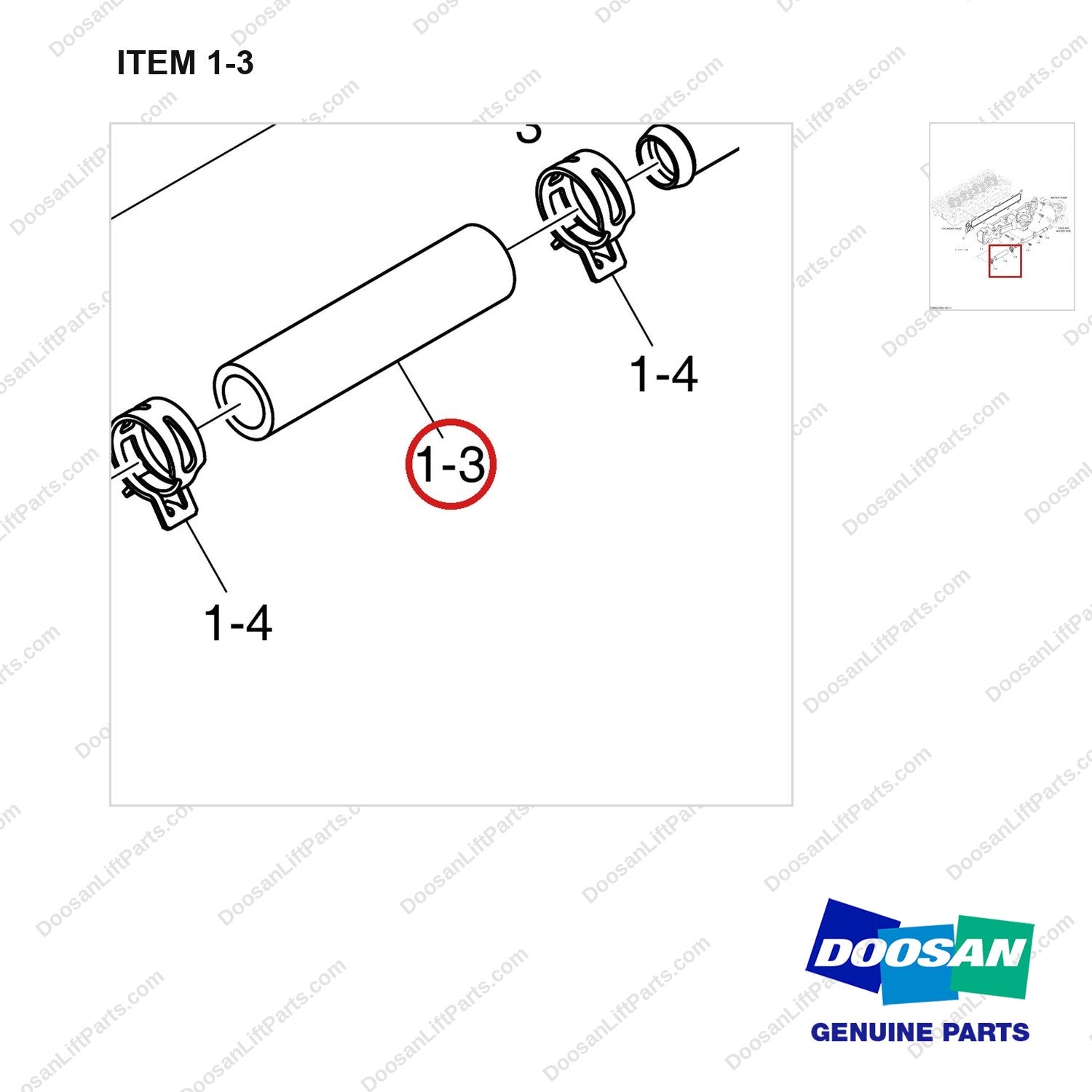 420109-01160 INTAKE MANIFOLD - parts diagram, item 1-3 shown - genuine Doosan / Bobcat forklift part