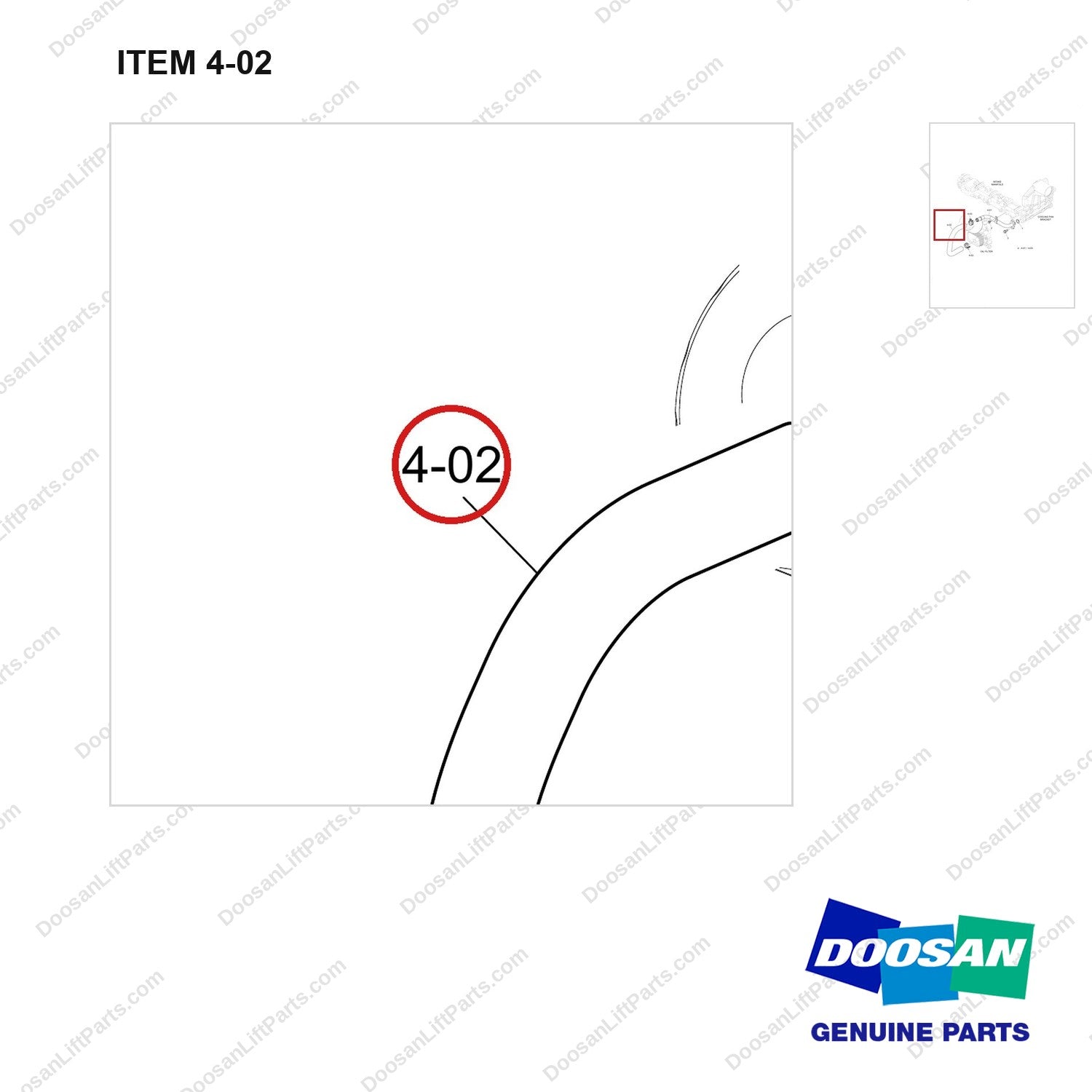420109-02265 PIPE ASSY,COOLING WATER;DN03,7/9TON - parts diagram, item 4-02 shown - genuine Doosan / Bobcat forklift part