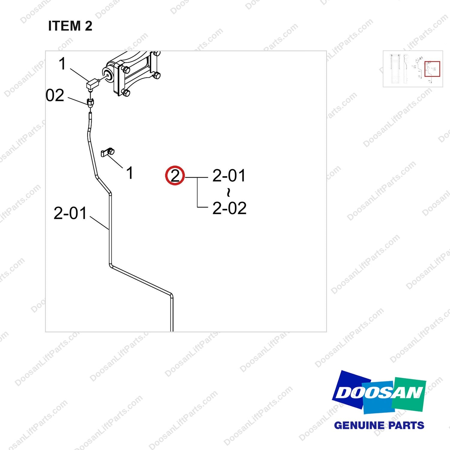 420205-00830 MOUNT GROUP;STD6000 - parts diagram, item 2 shown - genuine Doosan / Bobcat forklift part