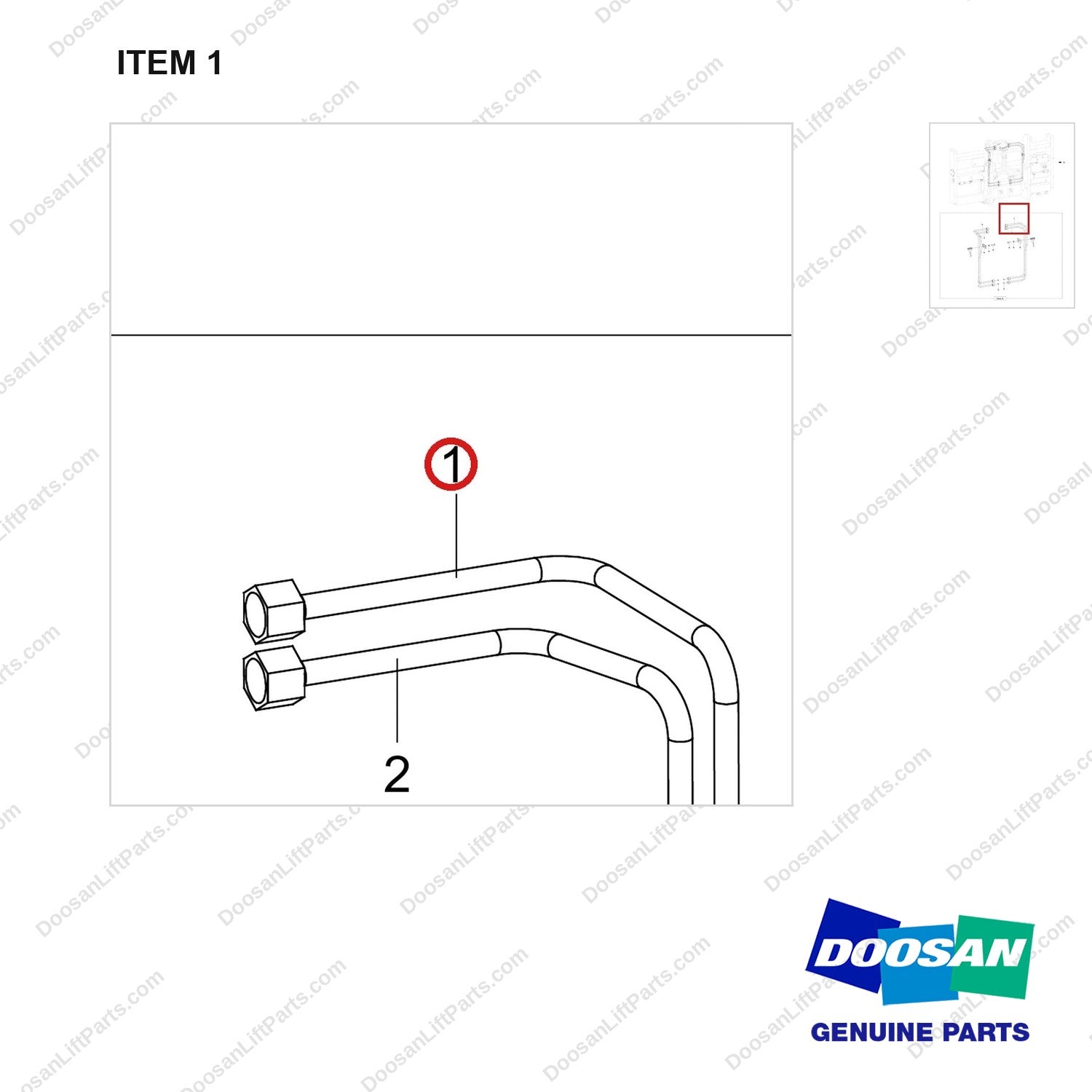 420207-06927 LINE GROUP;ISFP(FFL) - parts diagram, item 1 shown - genuine Doosan / Bobcat forklift part
