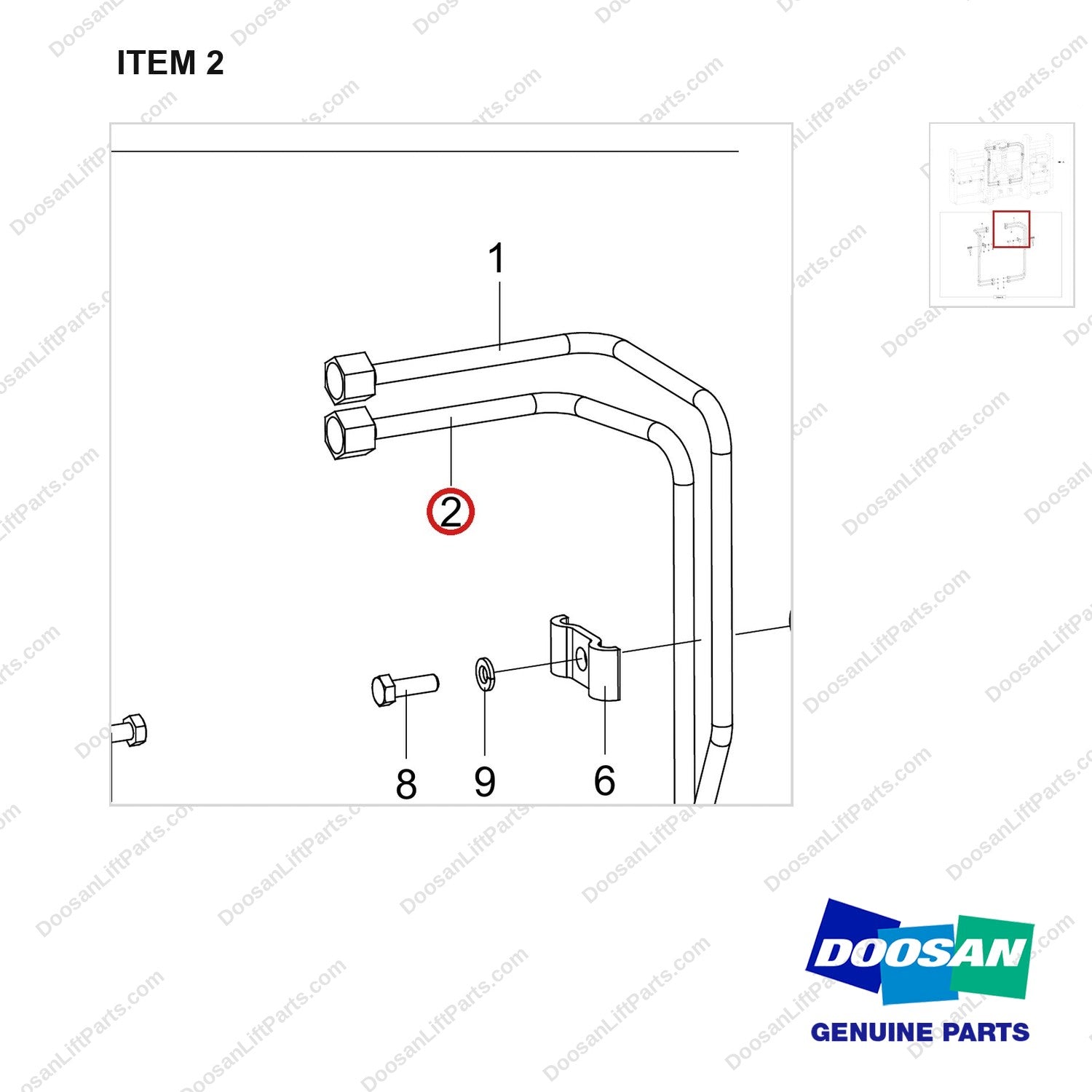 420207-06928 LINE GROUP;ISFP(FFL) - parts diagram, item 2 shown - genuine Doosan / Bobcat forklift part