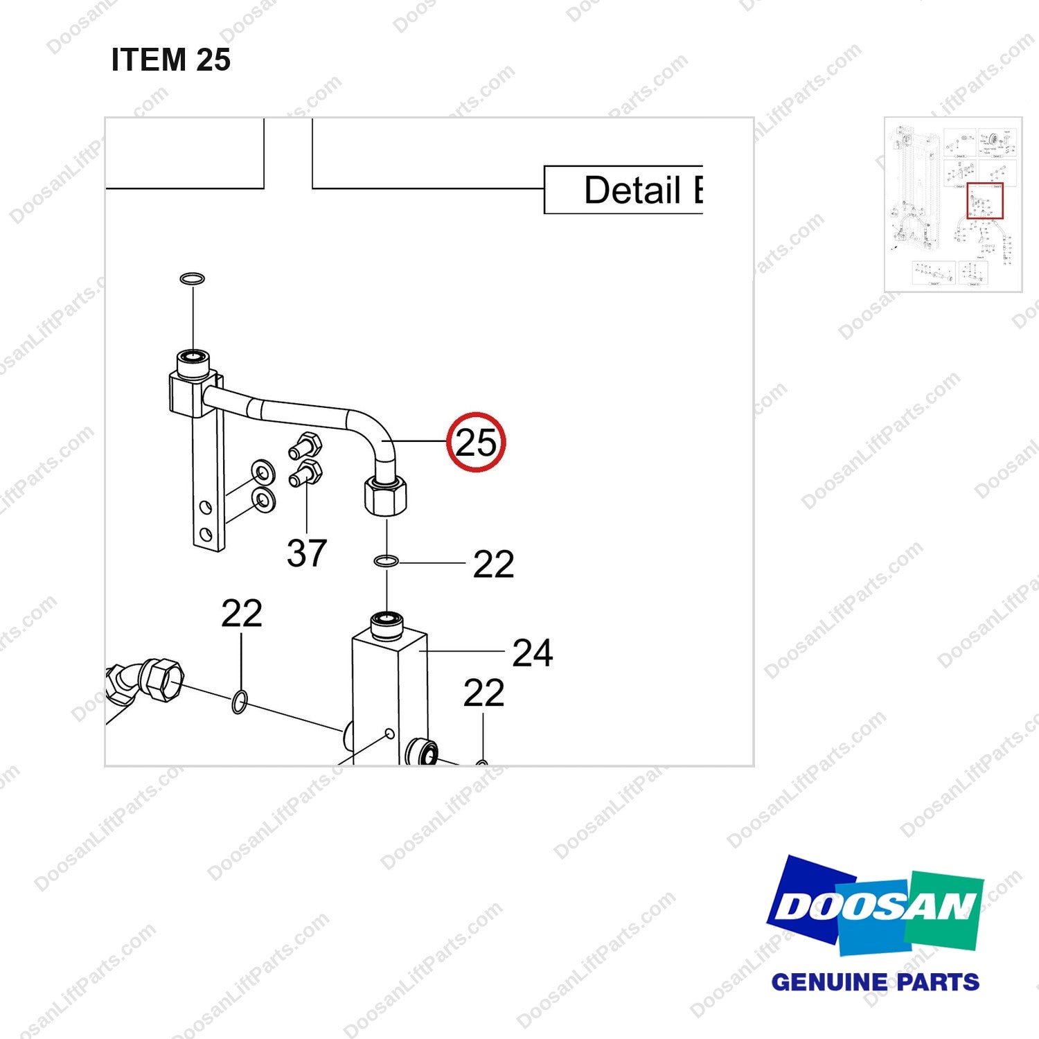 420214-00808 MOUNT GROUP;FFT,BASIC - parts diagram, item 25 shown - genuine Doosan / Bobcat forklift part