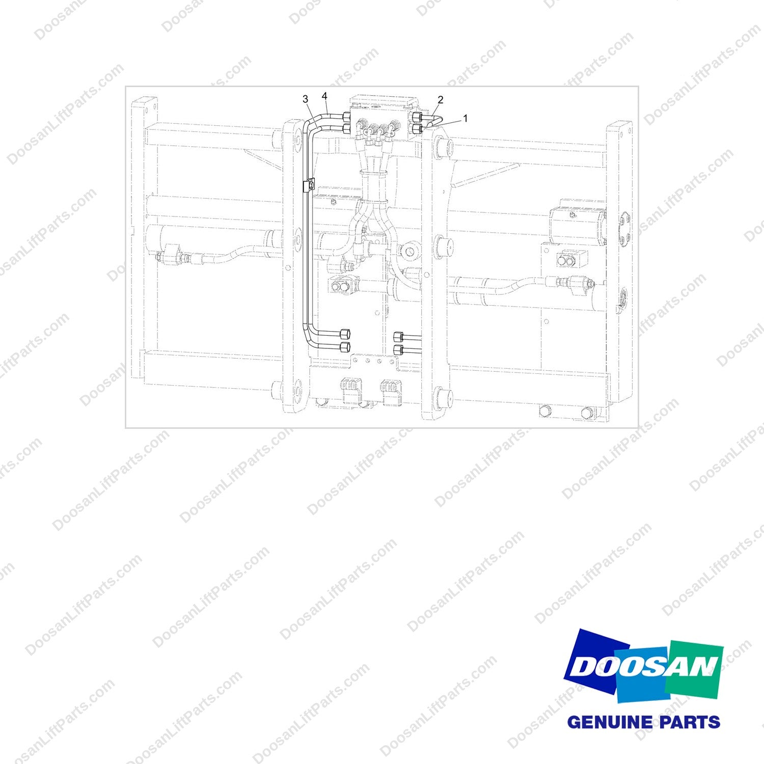 420214-01157 LINE GROUP;CARRIAGE-FFT - full parts diagram - genuine Doosan / Bobcat forklift part