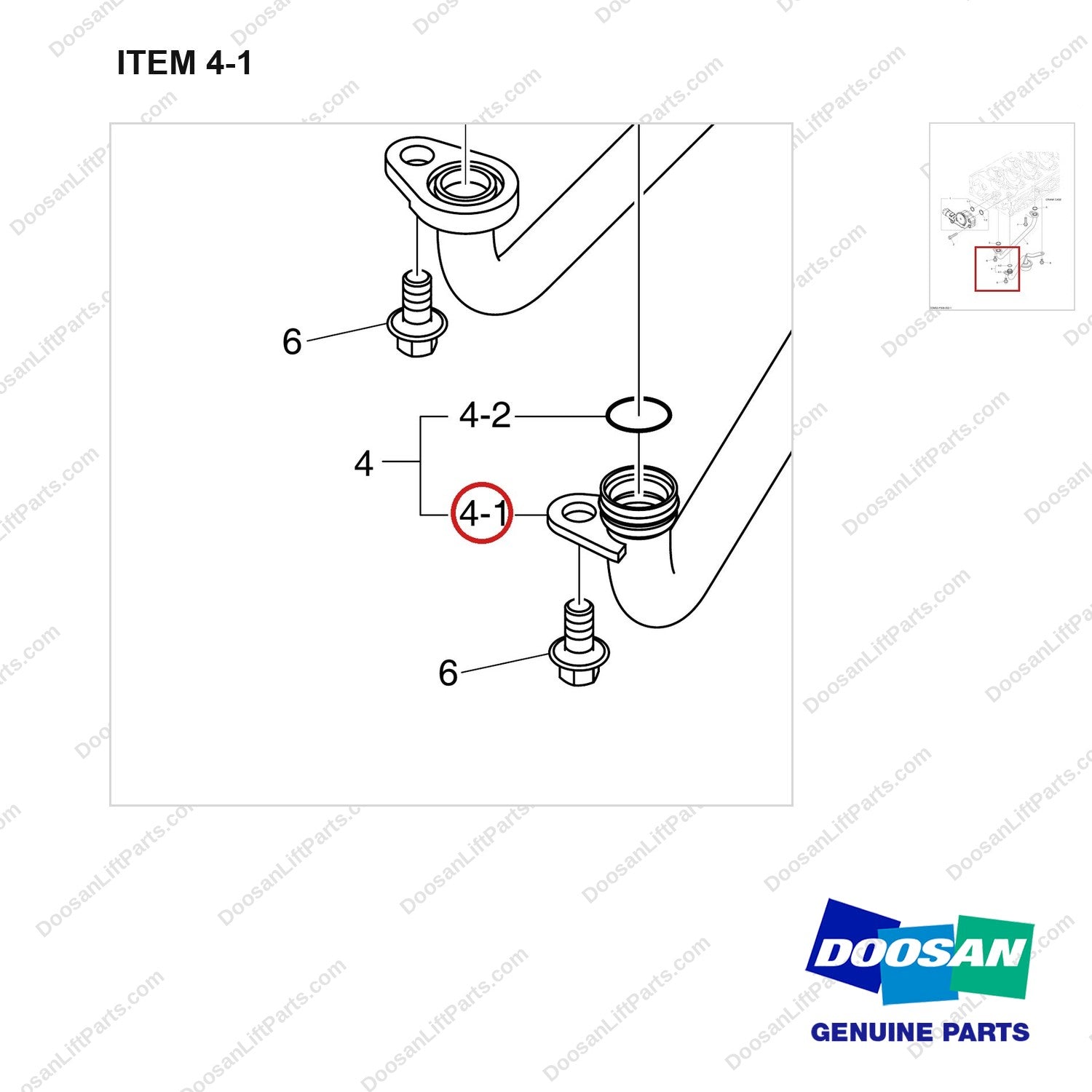 420218-00594B OIL PUMP - parts diagram, item 4-1 shown - genuine Doosan / Bobcat forklift part