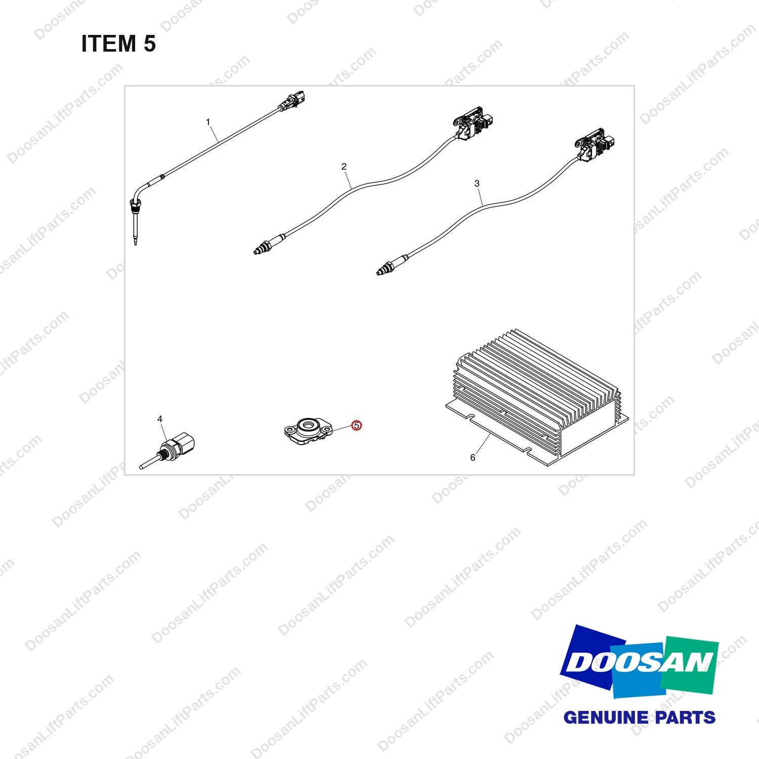 430201-02378A BUNDLE ACCESSORIES-ELECTRIC - full parts diagram, item 5 marked - genuine Doosan / Bobcat forklift part
