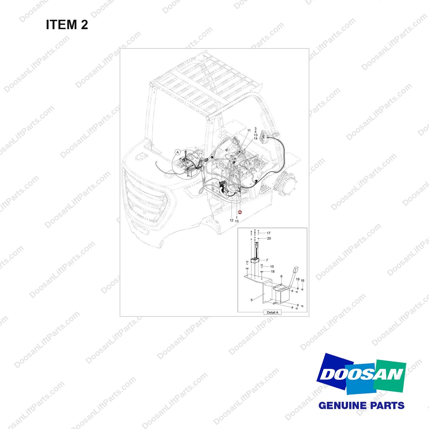 430208-01159 CH/OV AR-INFOLINK READY;CGC45S-9 - full parts diagram, item 2 marked - genuine Doosan / Bobcat forklift part