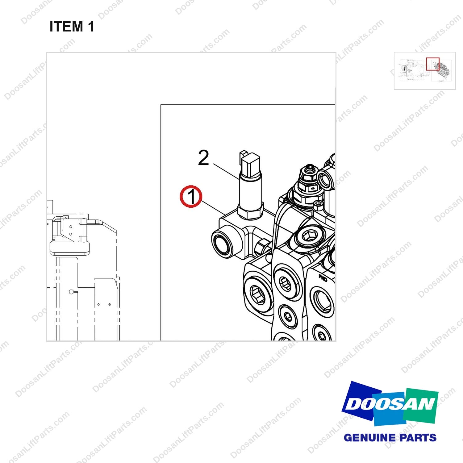 430213-00918 AR-SENSOR MTG;INFOLINK,CROWN - parts diagram, item 1 shown - genuine Doosan / Bobcat forklift part