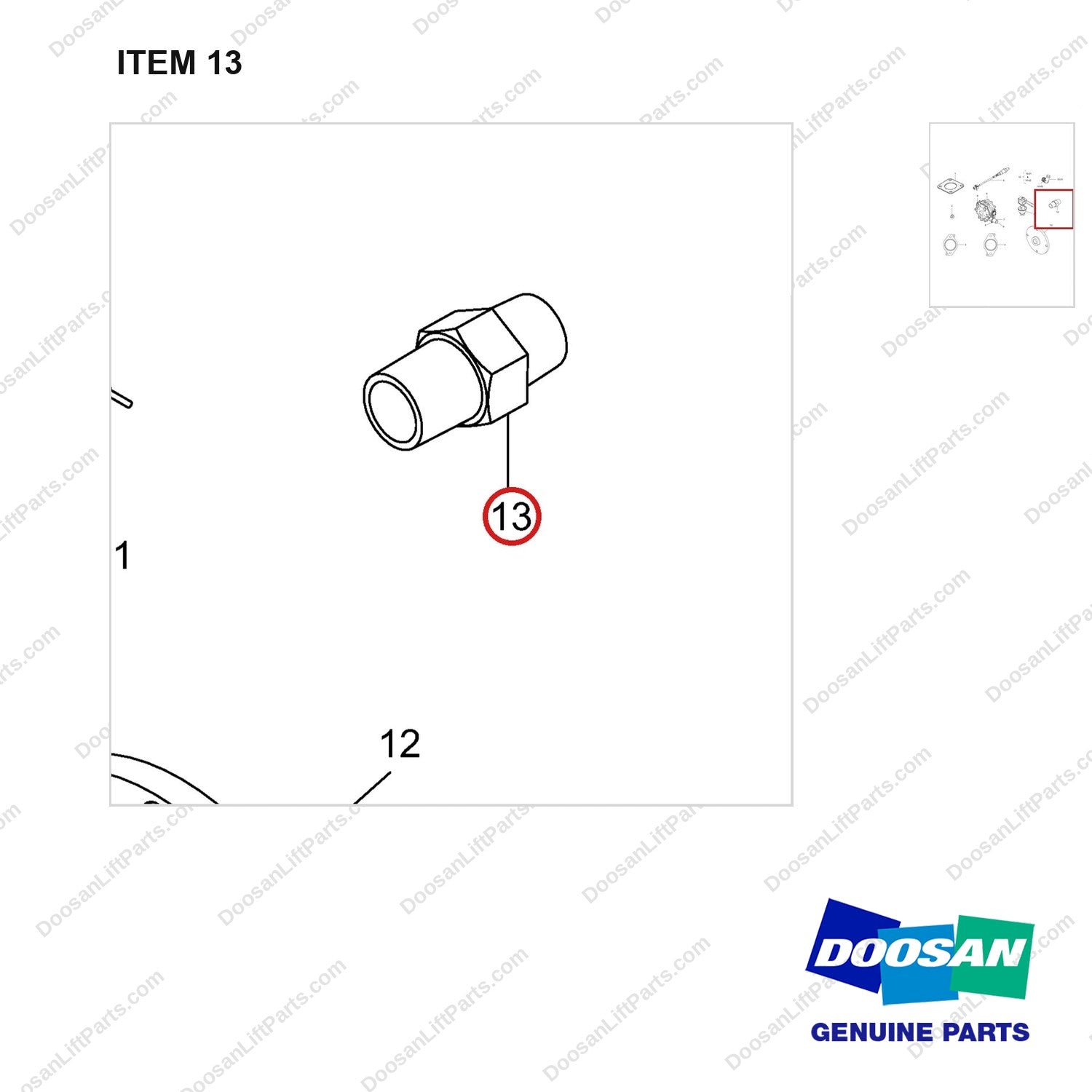 430216-00742 ACCESSORIES AND SERVICE PARTS GP - parts diagram, item 13 shown - genuine Doosan / Bobcat forklift part