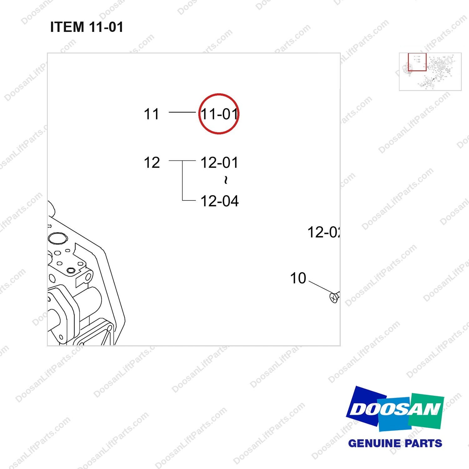 430221-01626 REGULATOR,LP;GCT K25 CERT ENGINE - parts diagram, item 11-01 shown - genuine Doosan / Bobcat forklift part
