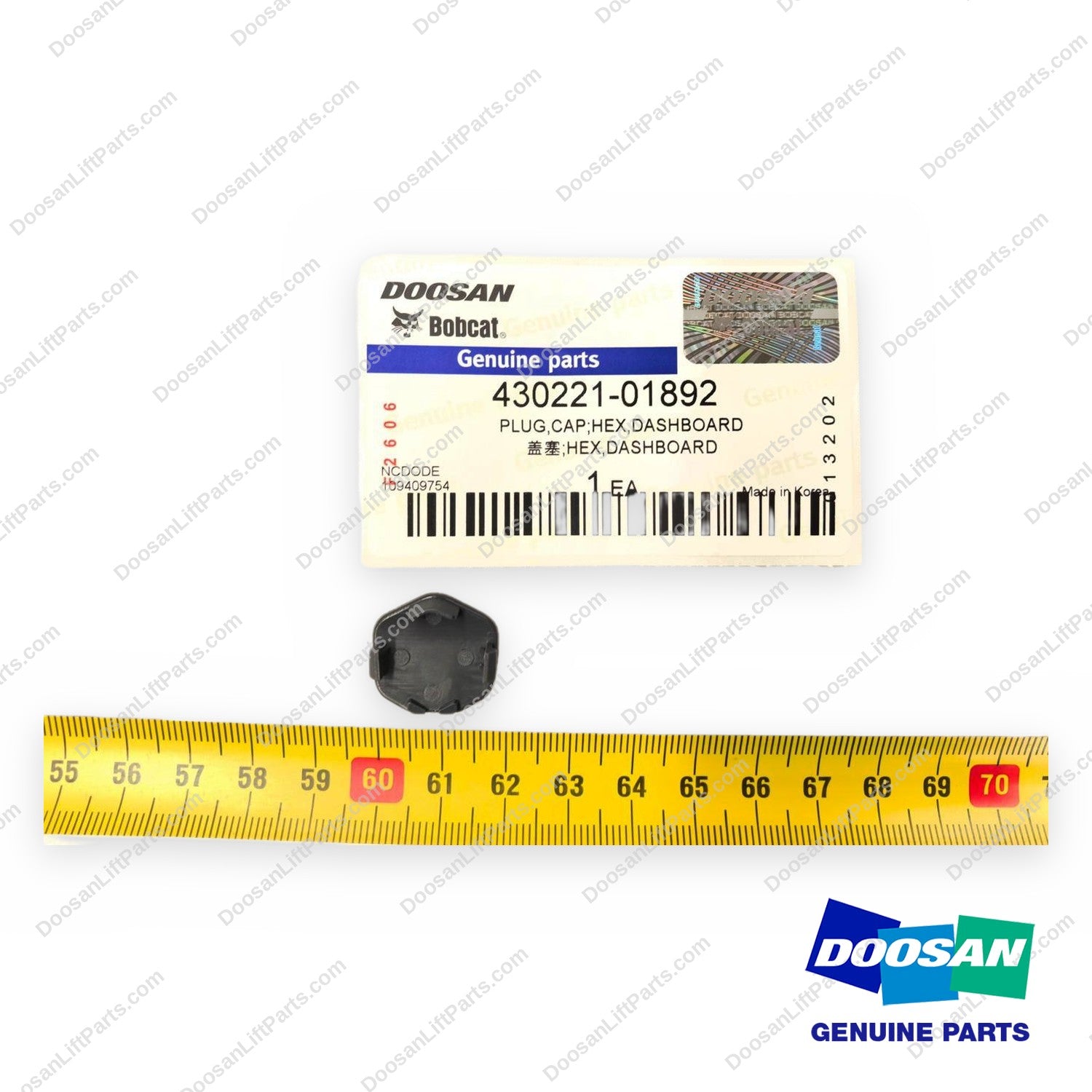 430221-01892 - Dashboard Hex Cap Plug - OEM Doosan Daewoo Bobcat
