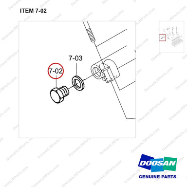 430221-02106 COIL ASSY;WG3800 PN DF - parts diagram, item 7-02 shown - genuine Doosan / Bobcat forklift part