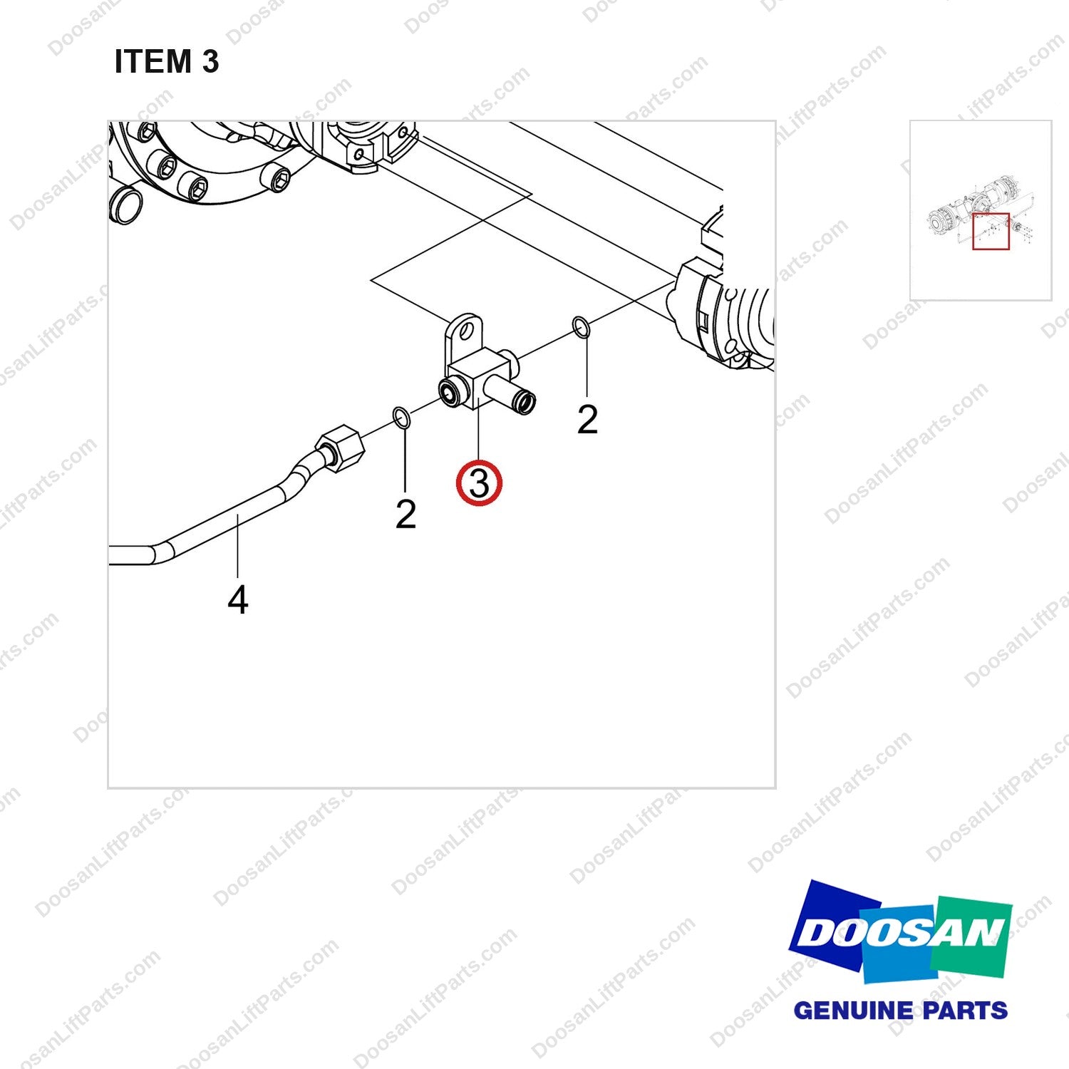 430225-00425 AXLE GROUP,DRIVE;MD40A - parts diagram, item 3 shown - genuine Doosan / Bobcat forklift part