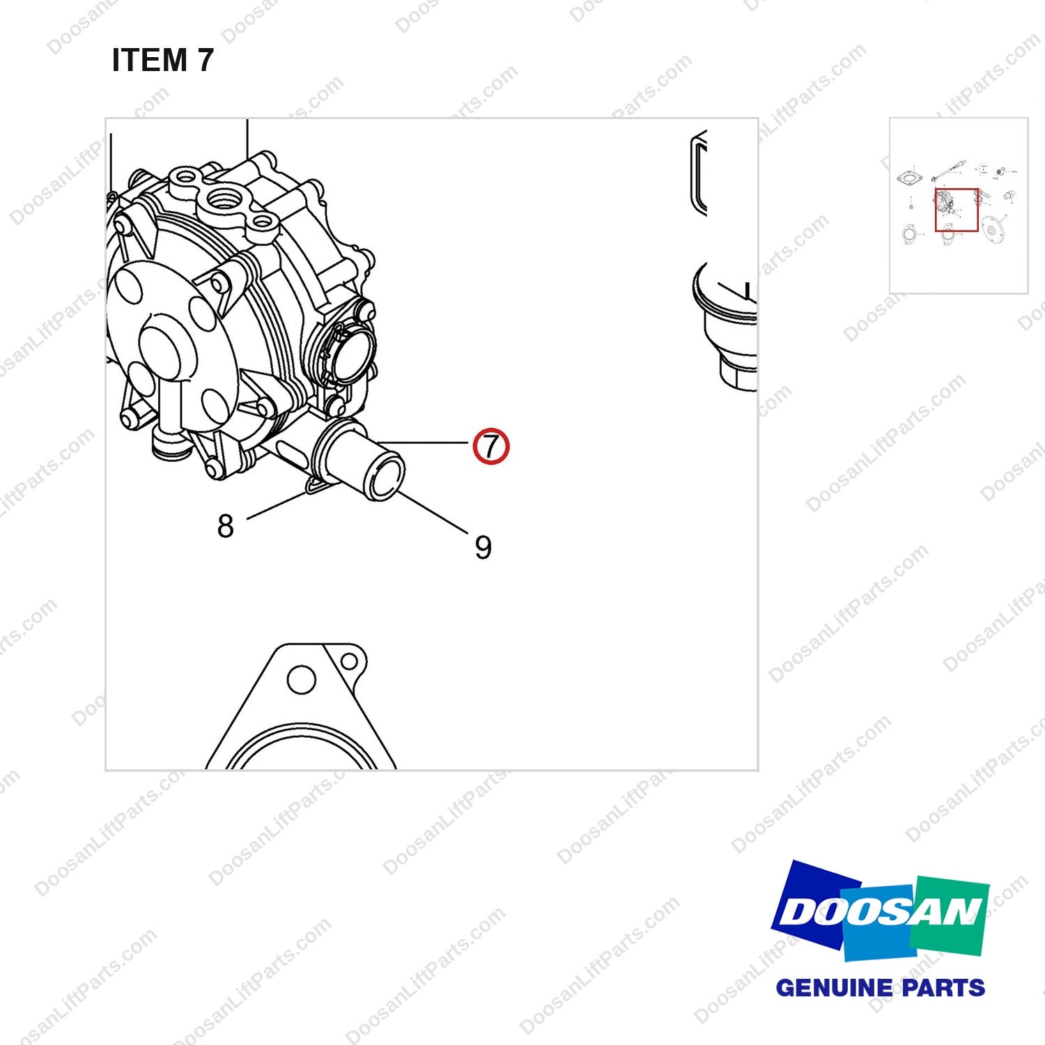430230-00203 ACCESSORIES AND SERVICE PARTS GP - parts diagram, item 7 shown - genuine Doosan / Bobcat forklift part