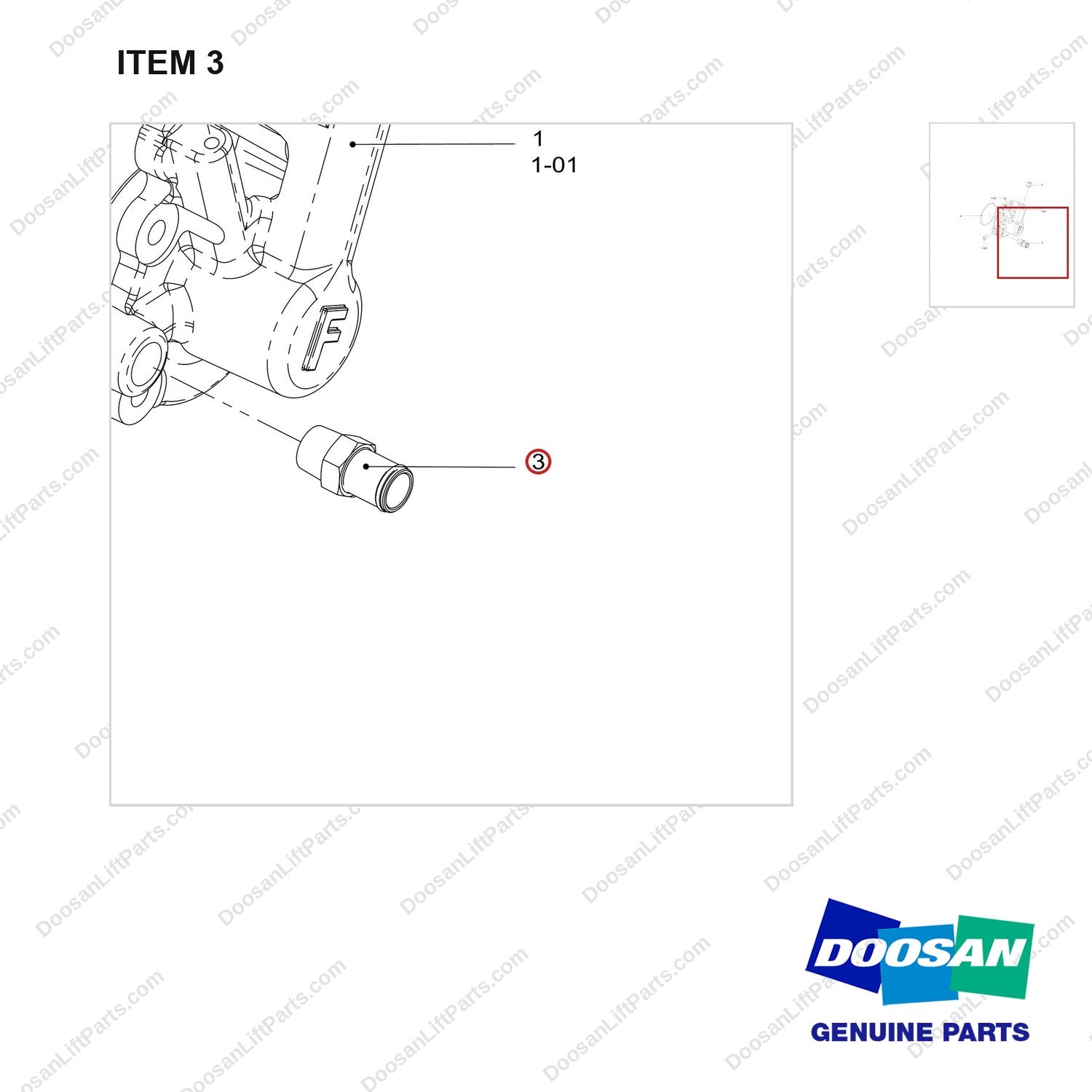 430230-00209 COVER ASSY;TURBINE SHAFT - parts diagram, item 3 shown - genuine Doosan / Bobcat forklift part