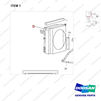 440211-00215 Lines Gp-Fuel & Cooler-OCD Type Brake - parts diagram, item 1 shown - genuine Doosan / Bobcat forklift part