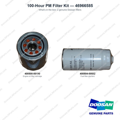 46966585 100-Hour PM Filter Kit - what's in the box - genuine Doosan / Bobcat forklift part