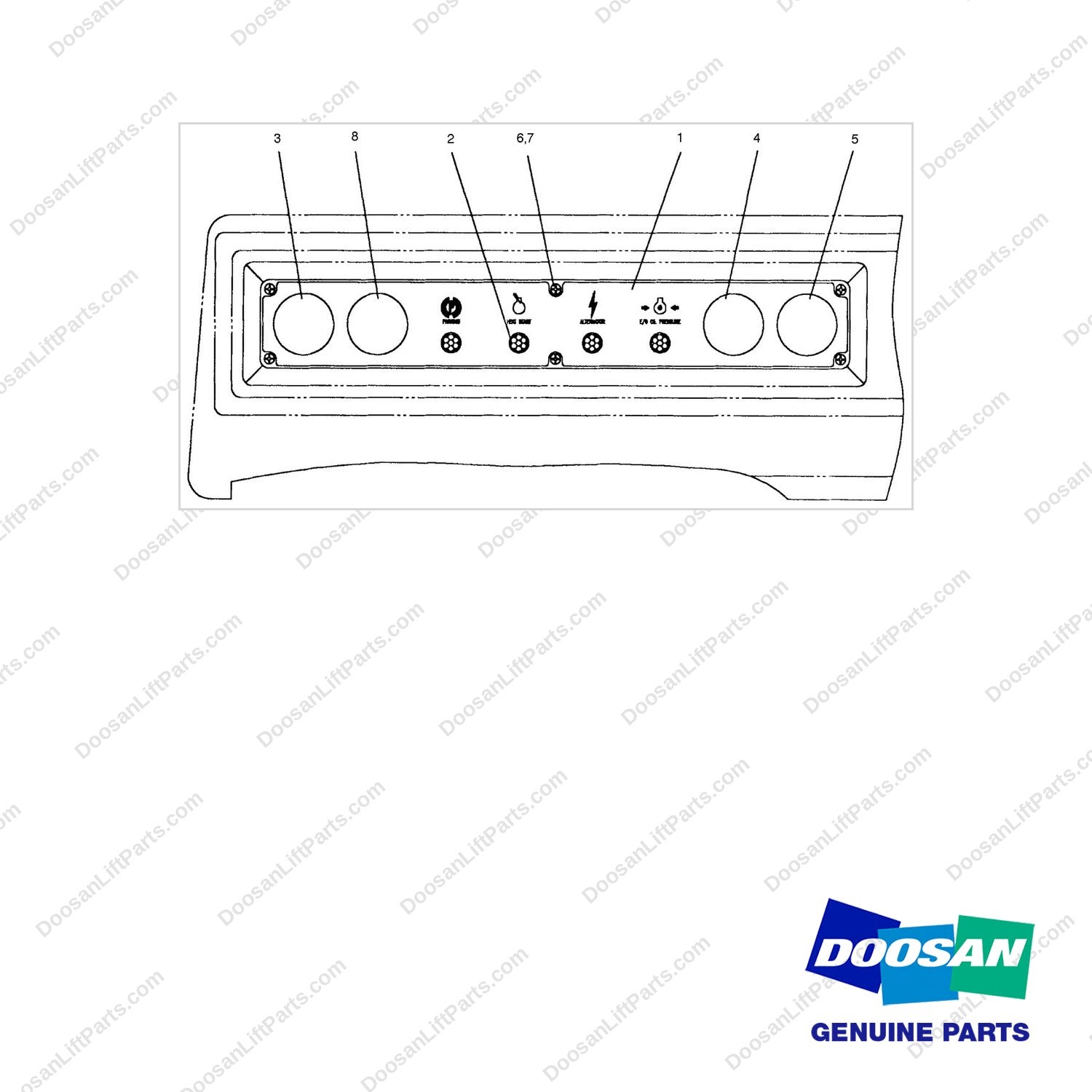4W6357 INSTRUMENT GP - full parts diagram - genuine Doosan / Bobcat forklift part
