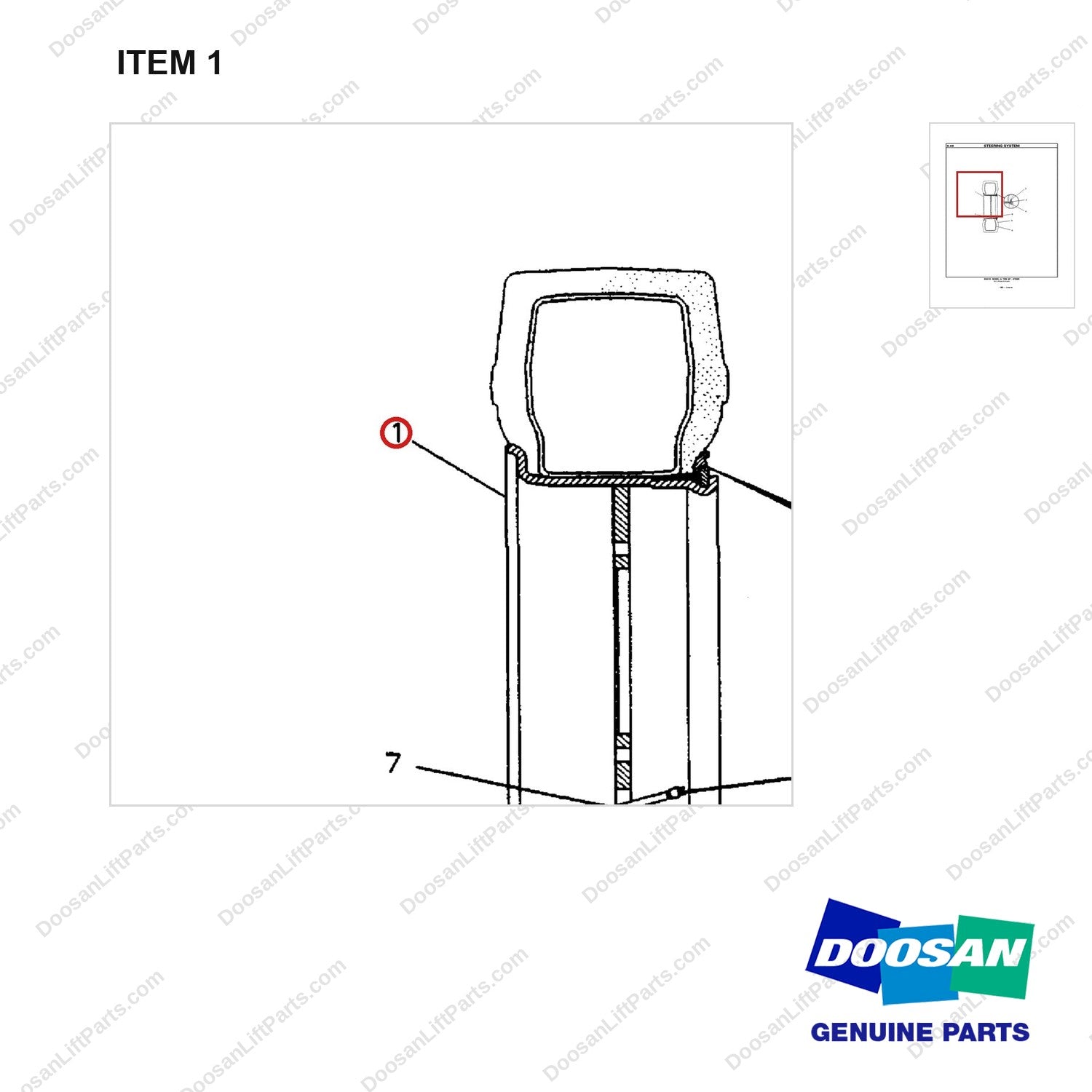 5I0331 STEER WH & TIRE AS(2-3 TON) - parts diagram, item 1 shown - genuine Doosan / Bobcat forklift part