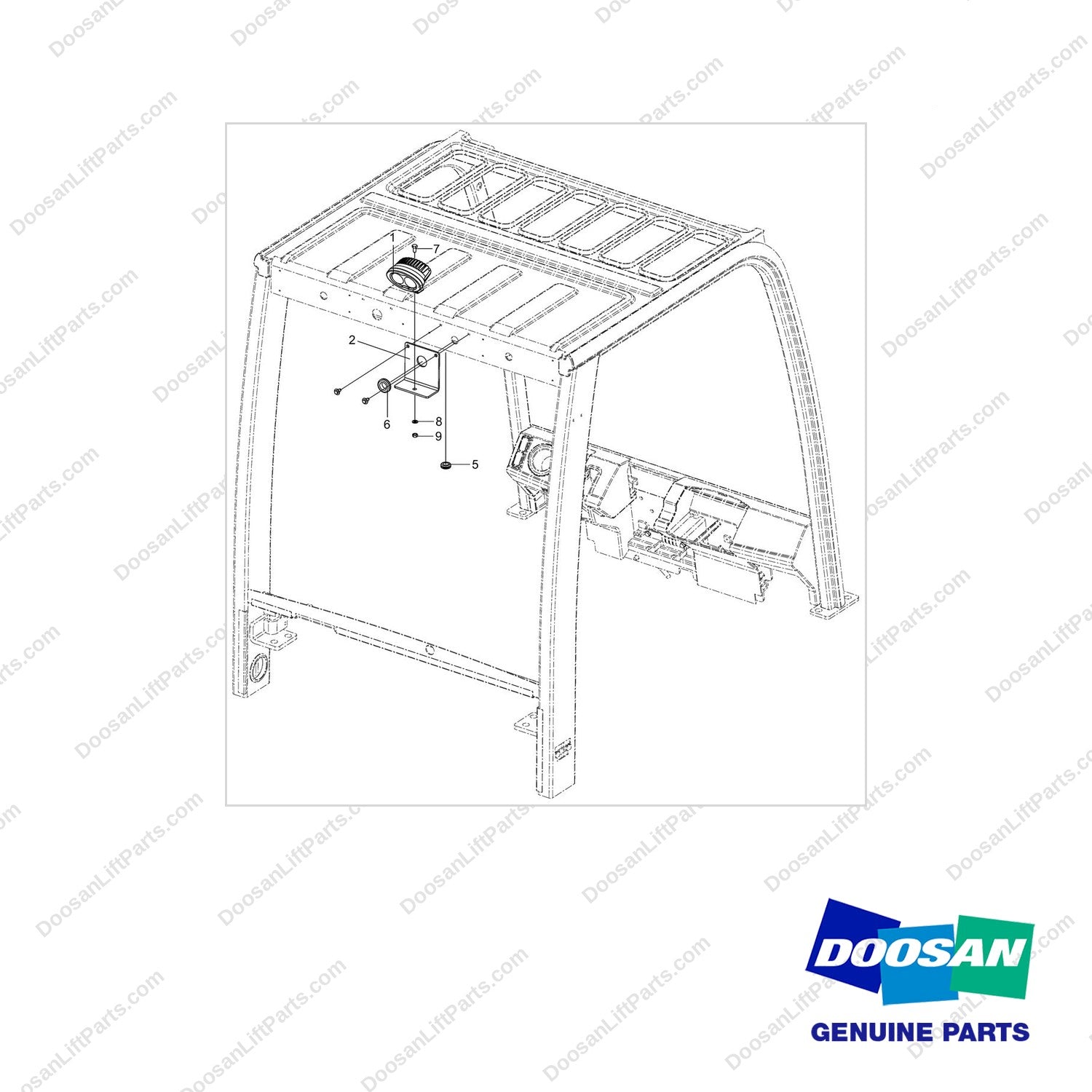 620204-05519KT OPTION-LED BLUE SPOT LIGHTS - full parts diagram - genuine Doosan / Bobcat forklift part