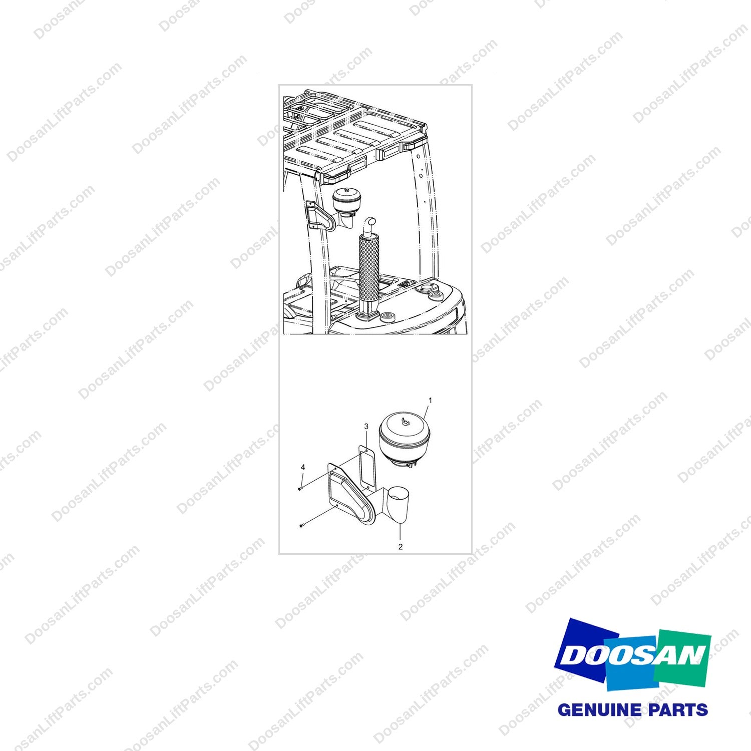 620204-06603KT OPTION-PRE CLEANER - full parts diagram - genuine Doosan / Bobcat forklift part