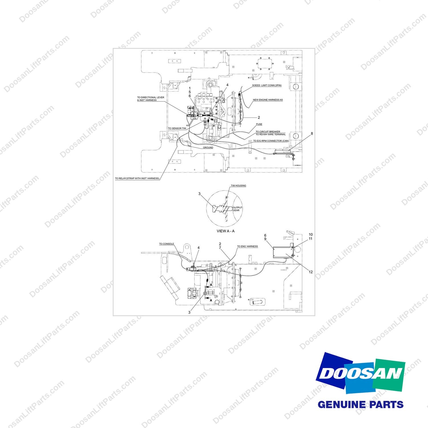 620204-08220 GROUND SPEED CONTROL;WITH ASC,PSI - full parts diagram - genuine Doosan / Bobcat forklift part