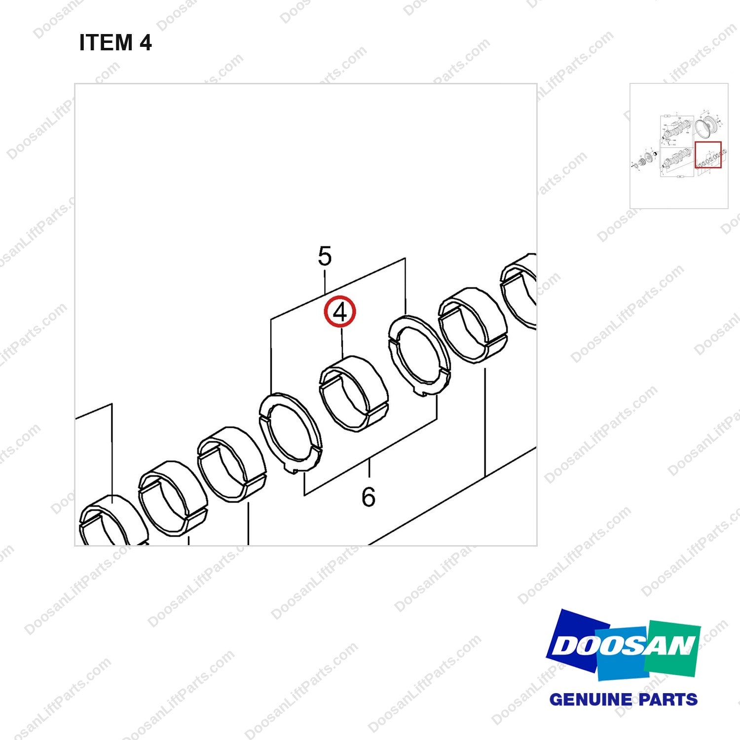 65.01110-6355 DRIVING SYSTEM - (TIRE II & STAGE II CERTIFIED TRUCK) - parts diagram, item 4 shown - genuine Doosan / Bobcat forklift part