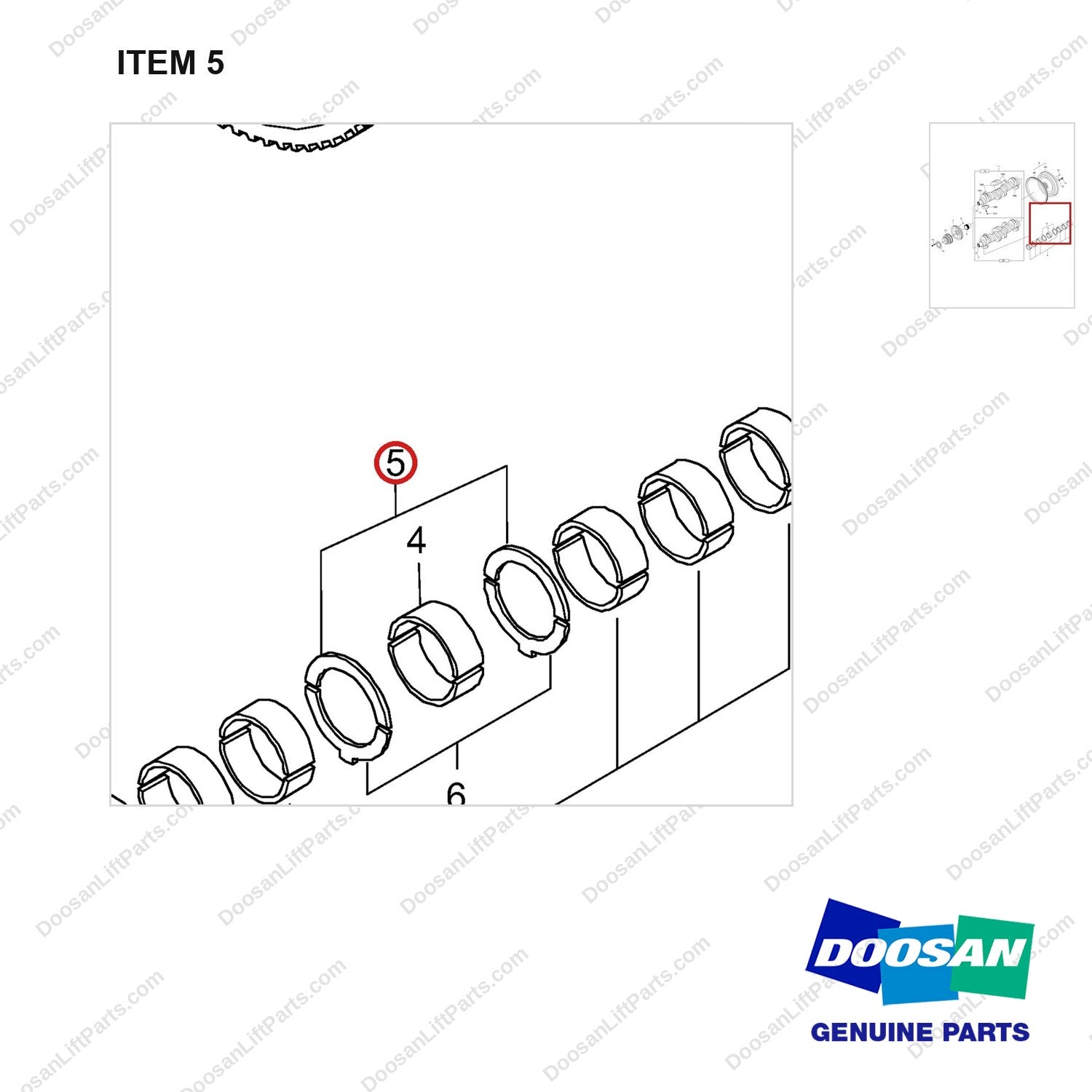 65.01150-0020 DRIVING SYSTEM - (TIRE II & STAGE II CERTIFIED TRUCK) - parts diagram, item 5 shown - genuine Doosan / Bobcat forklift part