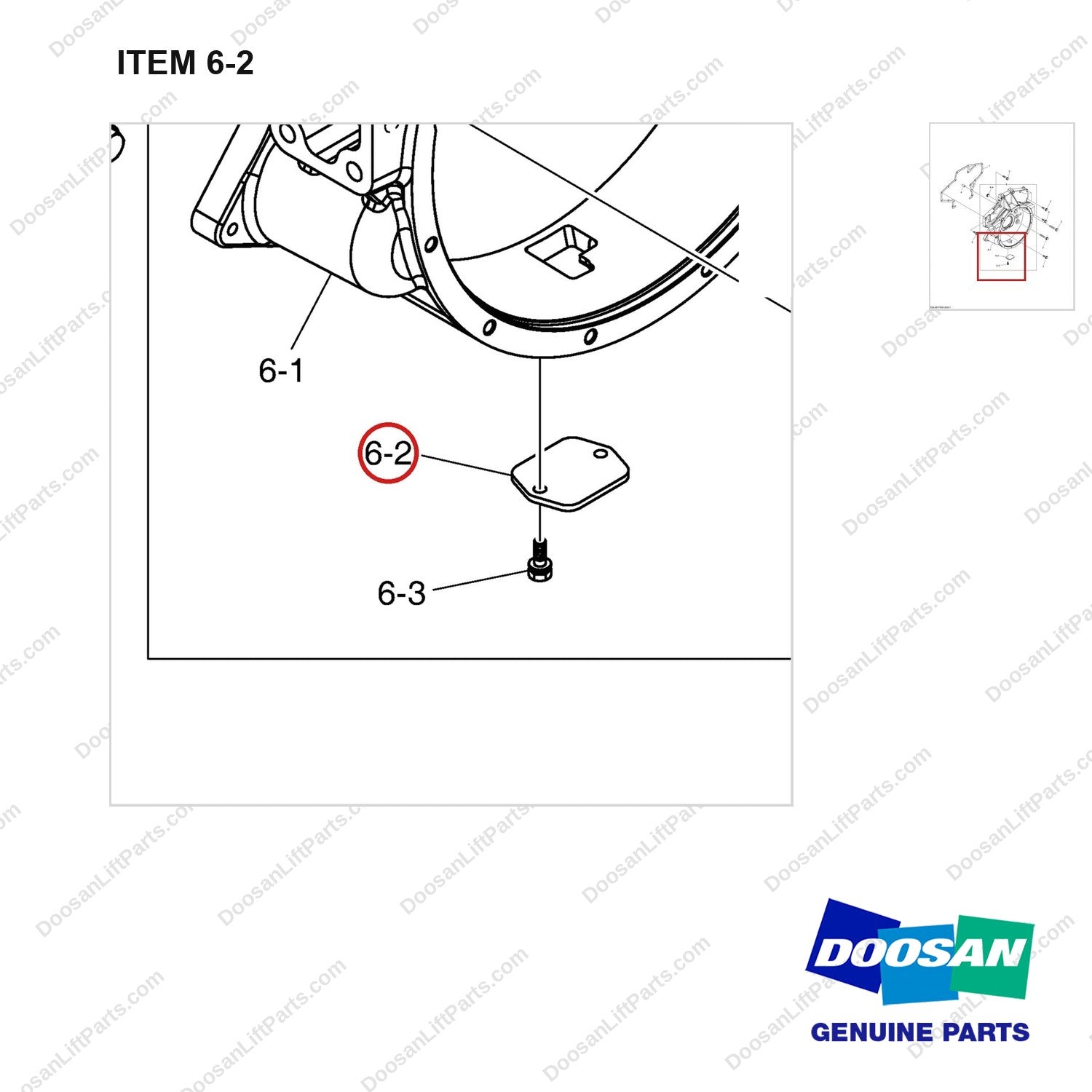 65.01414-0004A FLYWHEEL HOUSING - parts diagram, item 6-2 shown - genuine Doosan / Bobcat forklift part