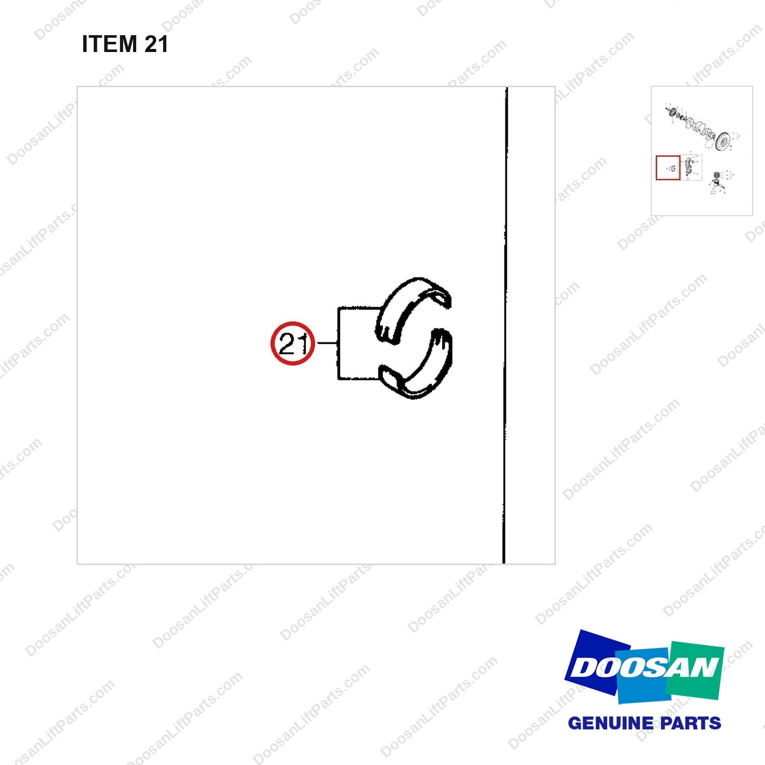 65.02410-6116 DRIVING SYSTEM GP - parts diagram, item 21 shown - genuine Doosan / Bobcat forklift part