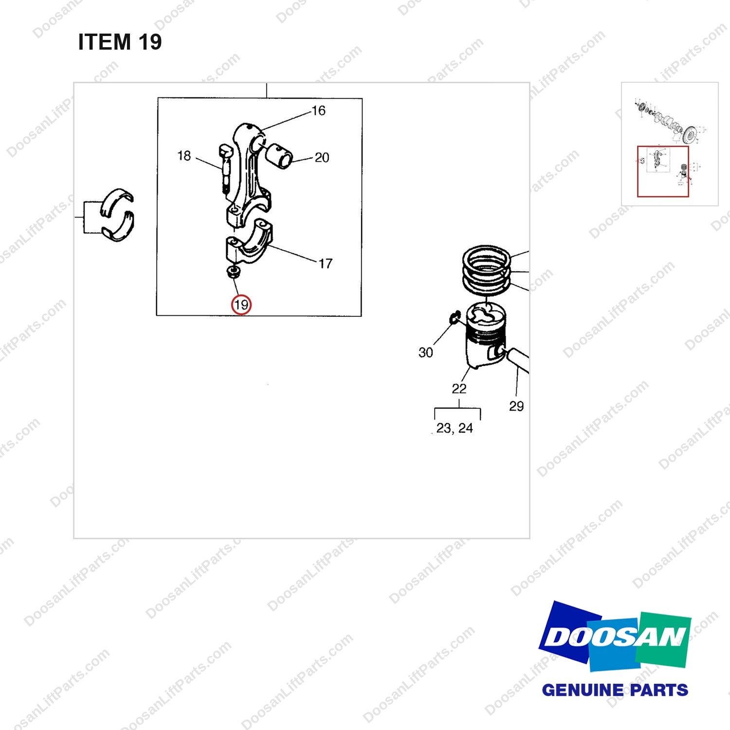 65.02413-0001 DRIVING SYSTEM GP - parts diagram, item 19 shown - genuine Doosan / Bobcat forklift part