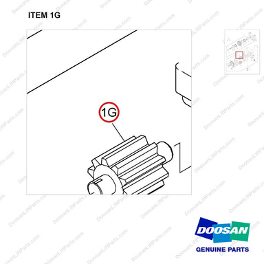 65.05104-5004 OIL PUMP - parts diagram, item 1G shown - genuine Doosan / Bobcat forklift part