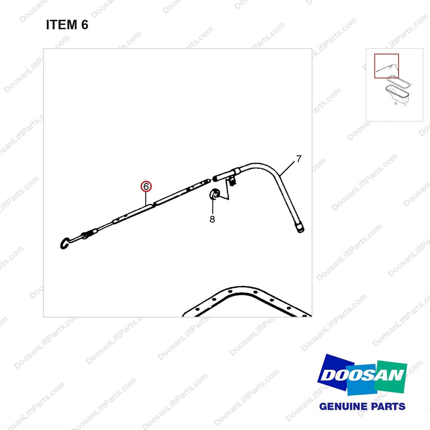 65.05805-5151A OIL PAN - parts diagram, item 6 shown - genuine Doosan / Bobcat forklift part