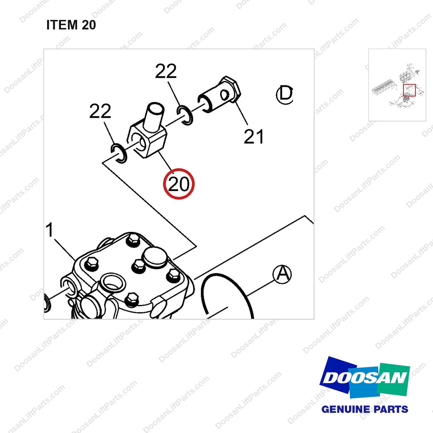 65.54120-5027 AIR COMPRESSOR - parts diagram, item 20 shown - genuine Doosan / Bobcat forklift part
