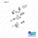 65.73401-0411 STARTER AS - full parts diagram, item 12 marked - genuine Doosan / Bobcat forklift part