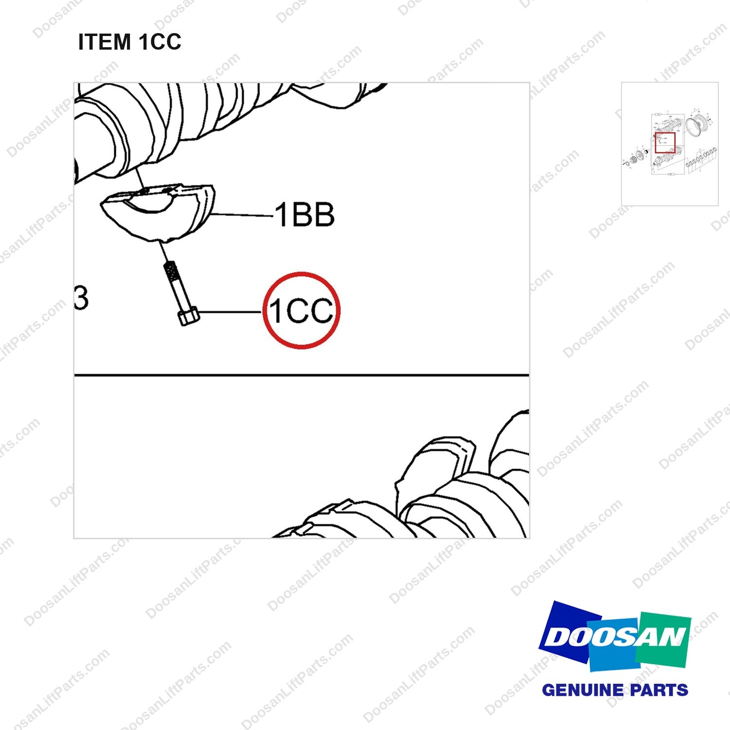 65.90430-0014B DRIVING SYSTEM - (TIRE II & STAGE II CERTIFIED TRUCK) - parts diagram, item 1CC shown - genuine Doosan / Bobcat forklift part