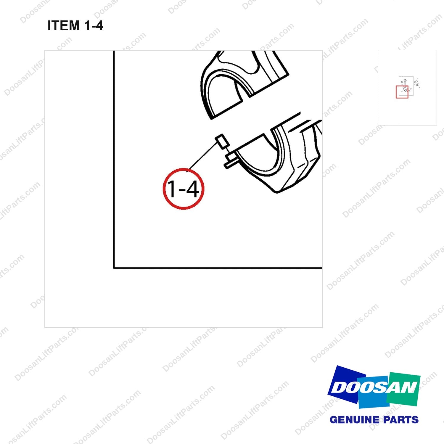 65.91301-0010 CONNECTING ROD - parts diagram, item 1-4 shown - genuine Doosan / Bobcat forklift part