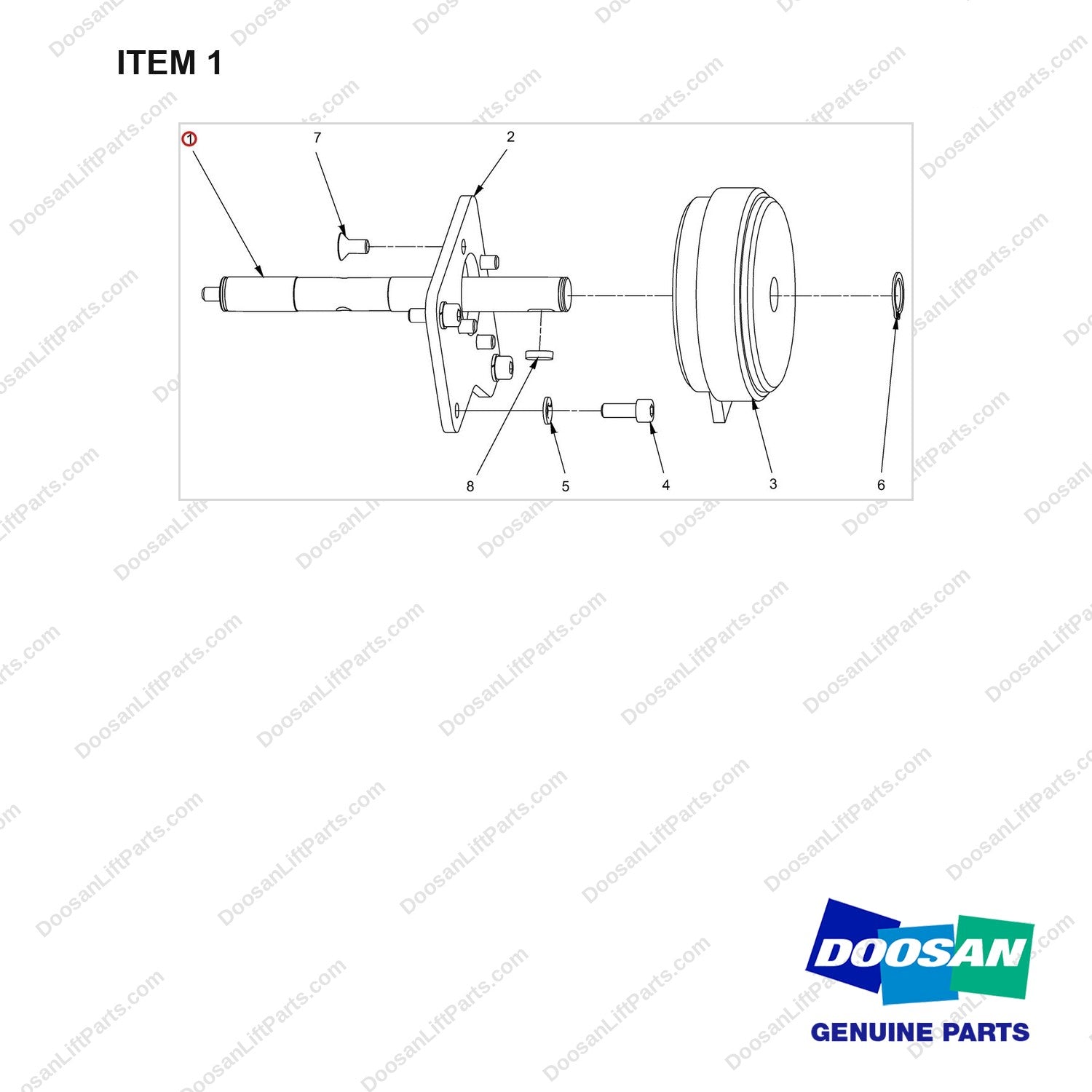 650-20026 Option Coast Control - full parts diagram, item 1 marked - genuine Doosan / Bobcat forklift part