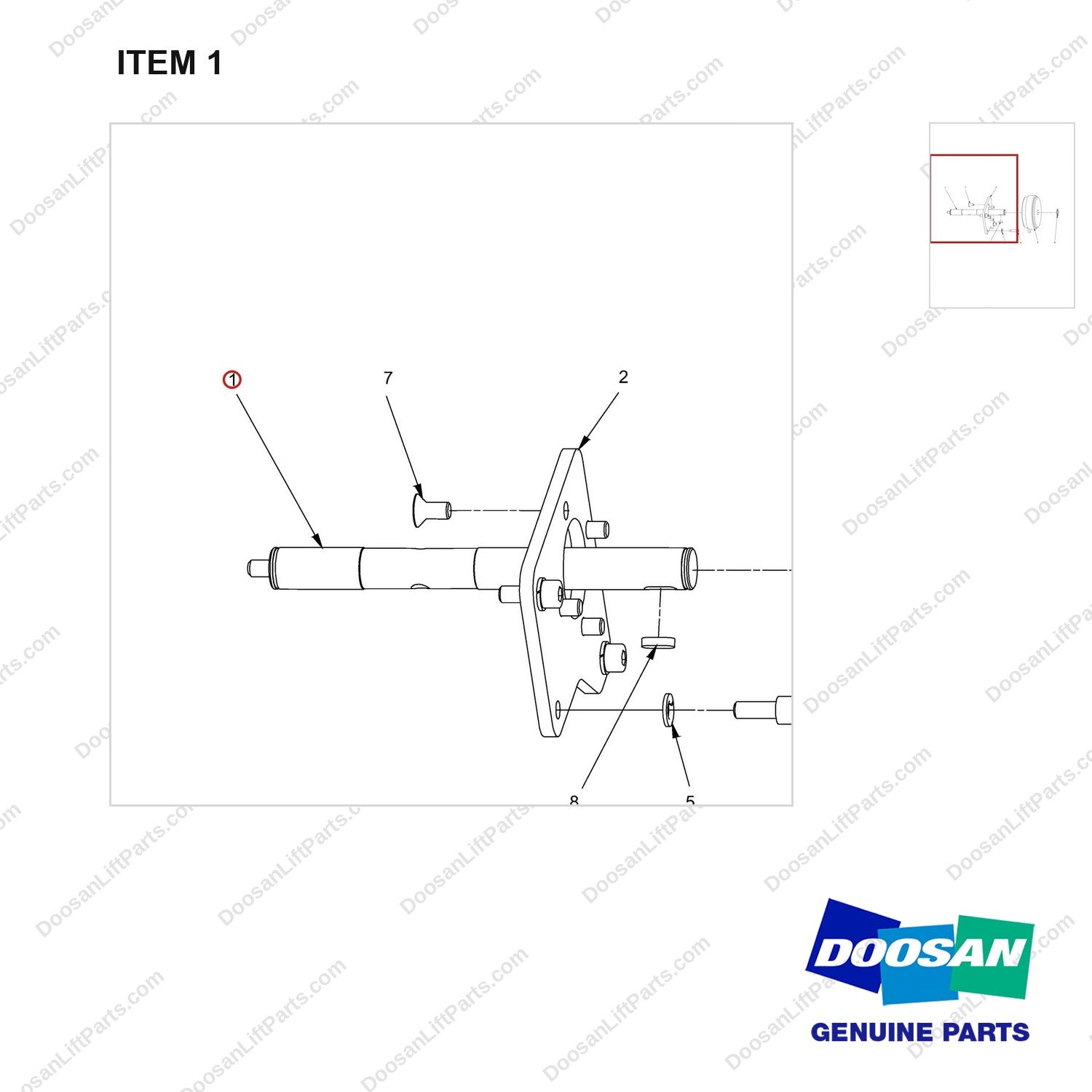 650-20026 Option Coast Control - parts diagram, item 1 shown - genuine Doosan / Bobcat forklift part