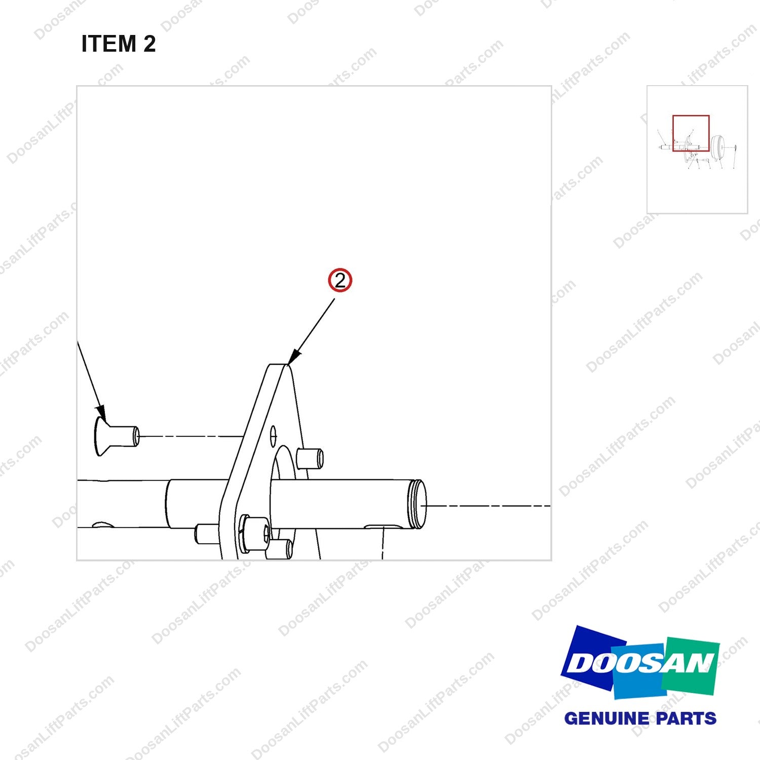 660-20078 Option Coast Control - parts diagram, item 2 shown - genuine Doosan / Bobcat forklift part