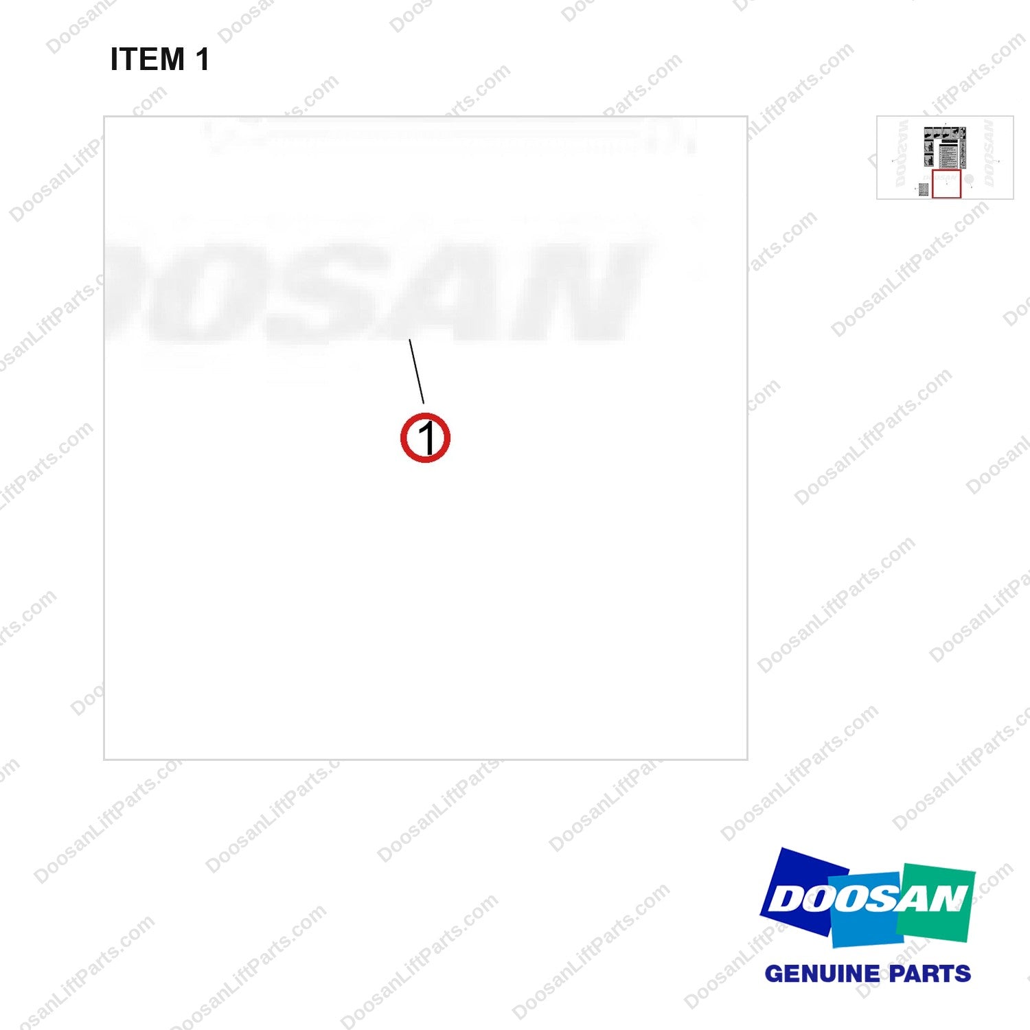 670-3103 Sticker set(EN1175) - parts diagram, item 1 shown - genuine Doosan / Bobcat forklift part