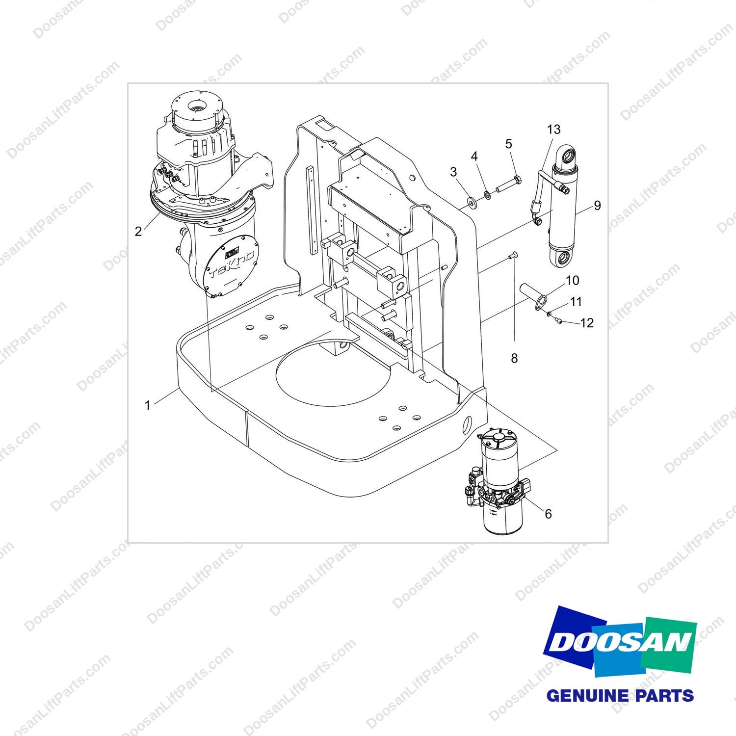 673-5018 Rear Frame - full parts diagram - genuine Doosan / Bobcat forklift part