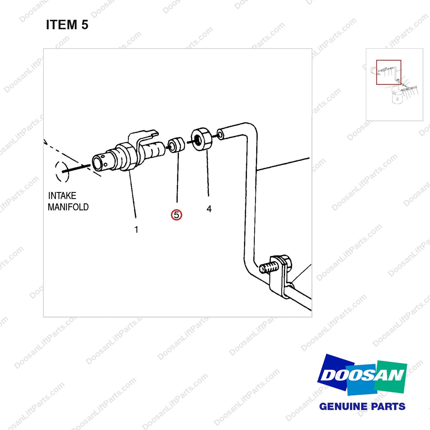676999 STARTING AID GP - parts diagram, item 5 shown - genuine Doosan / Bobcat forklift part