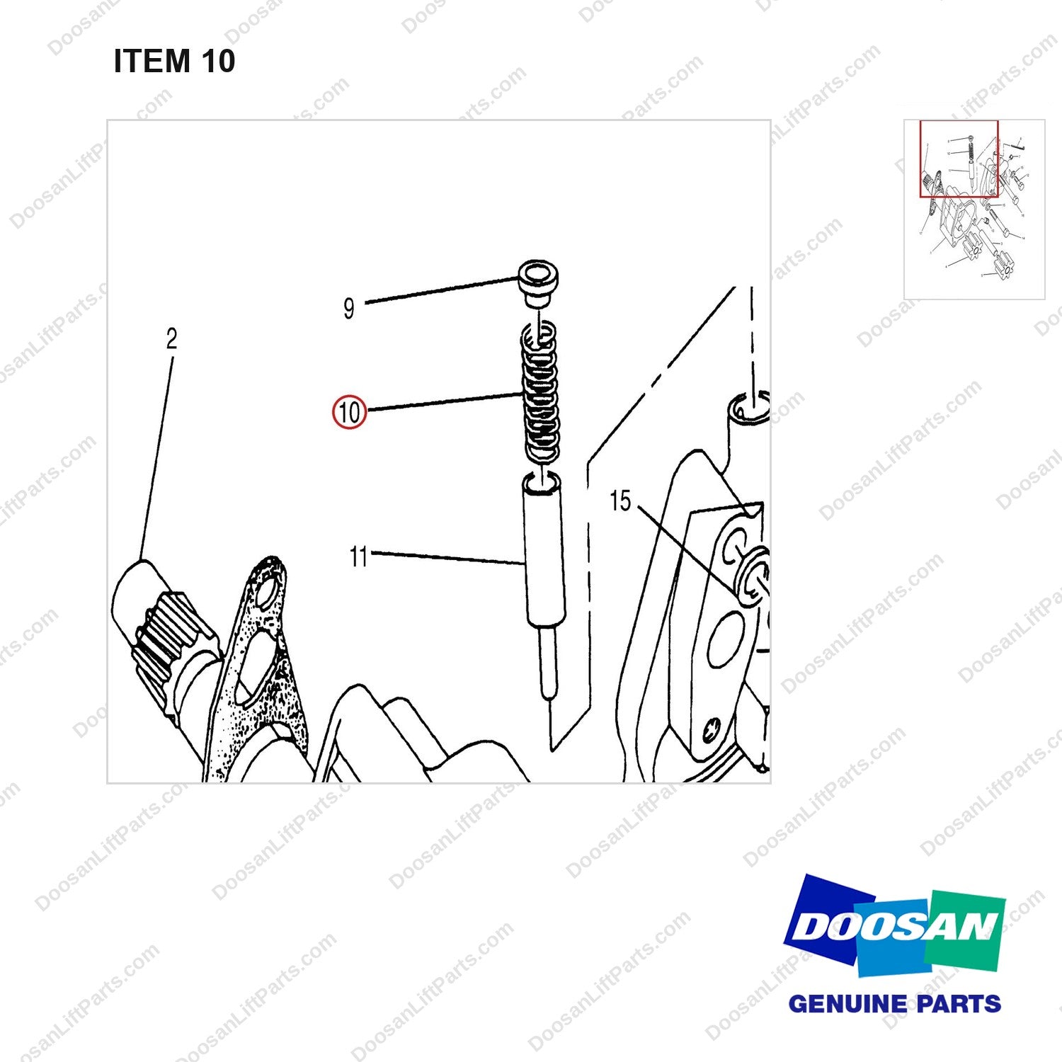 7N0426 LUBRICATION SYSTEM - parts diagram, item 10 shown - genuine Doosan / Bobcat forklift part