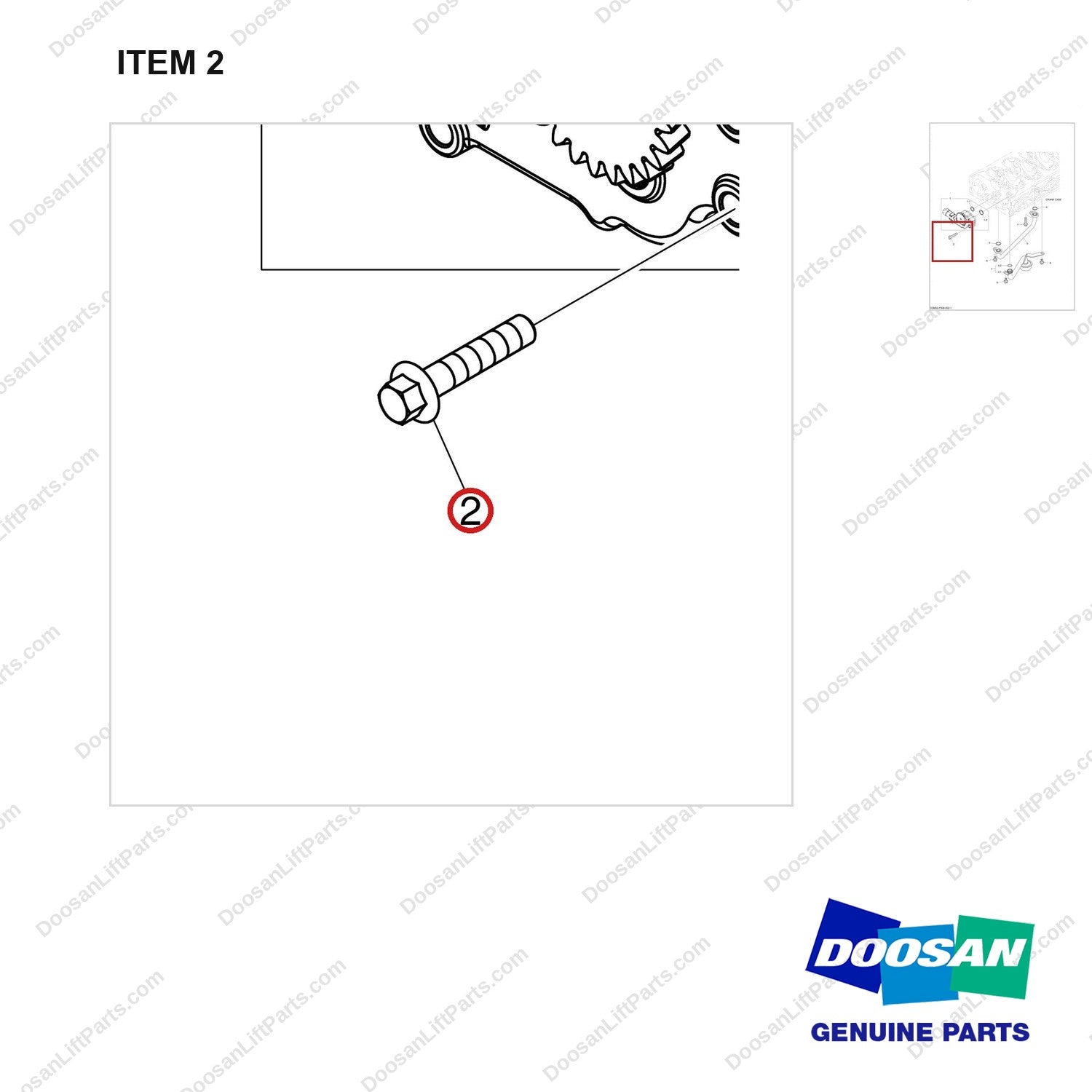 89CM840 OIL PUMP - parts diagram, item 2 shown - genuine Doosan / Bobcat forklift part