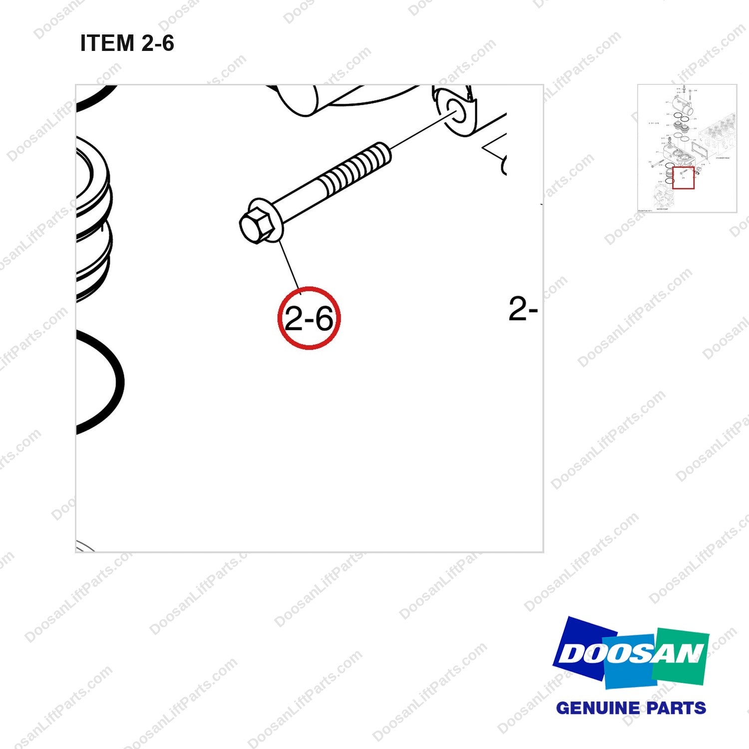 89CM860 THERMOSTAT - parts diagram, item 2-6 shown - genuine Doosan / Bobcat forklift part