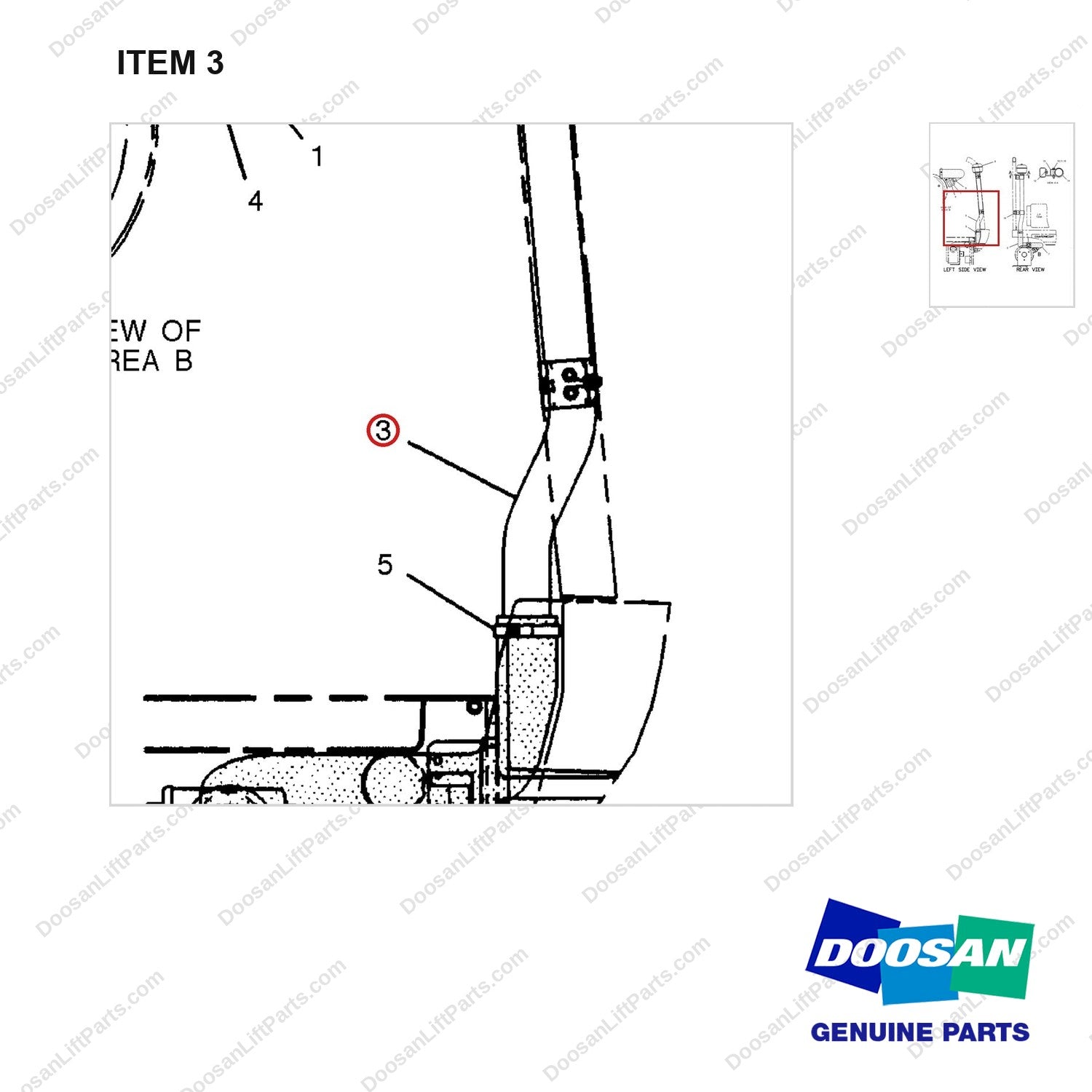 8Q2281 AIR CLEANER GP(PRECLEANER) - parts diagram, item 3 shown - genuine Doosan / Bobcat forklift part