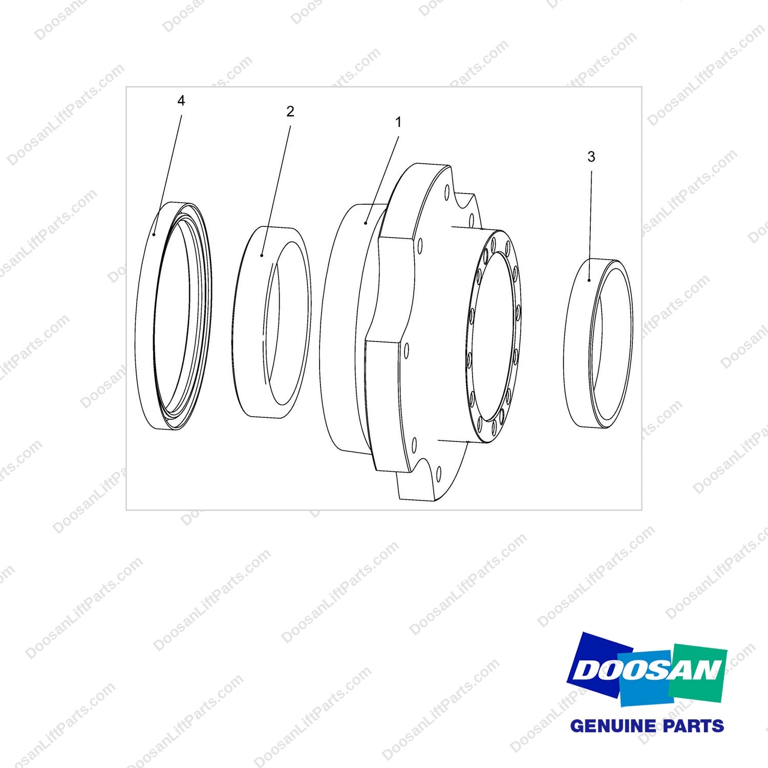 900122-00199 HUB ASSY;SUB - full parts diagram - genuine Doosan / Bobcat forklift part