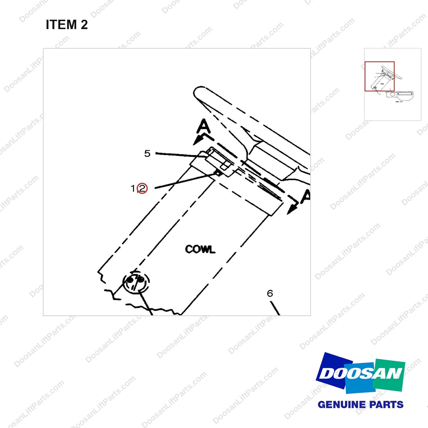 913291 INSTRUMENT GP - parts diagram, item 2 shown - genuine Doosan / Bobcat forklift part