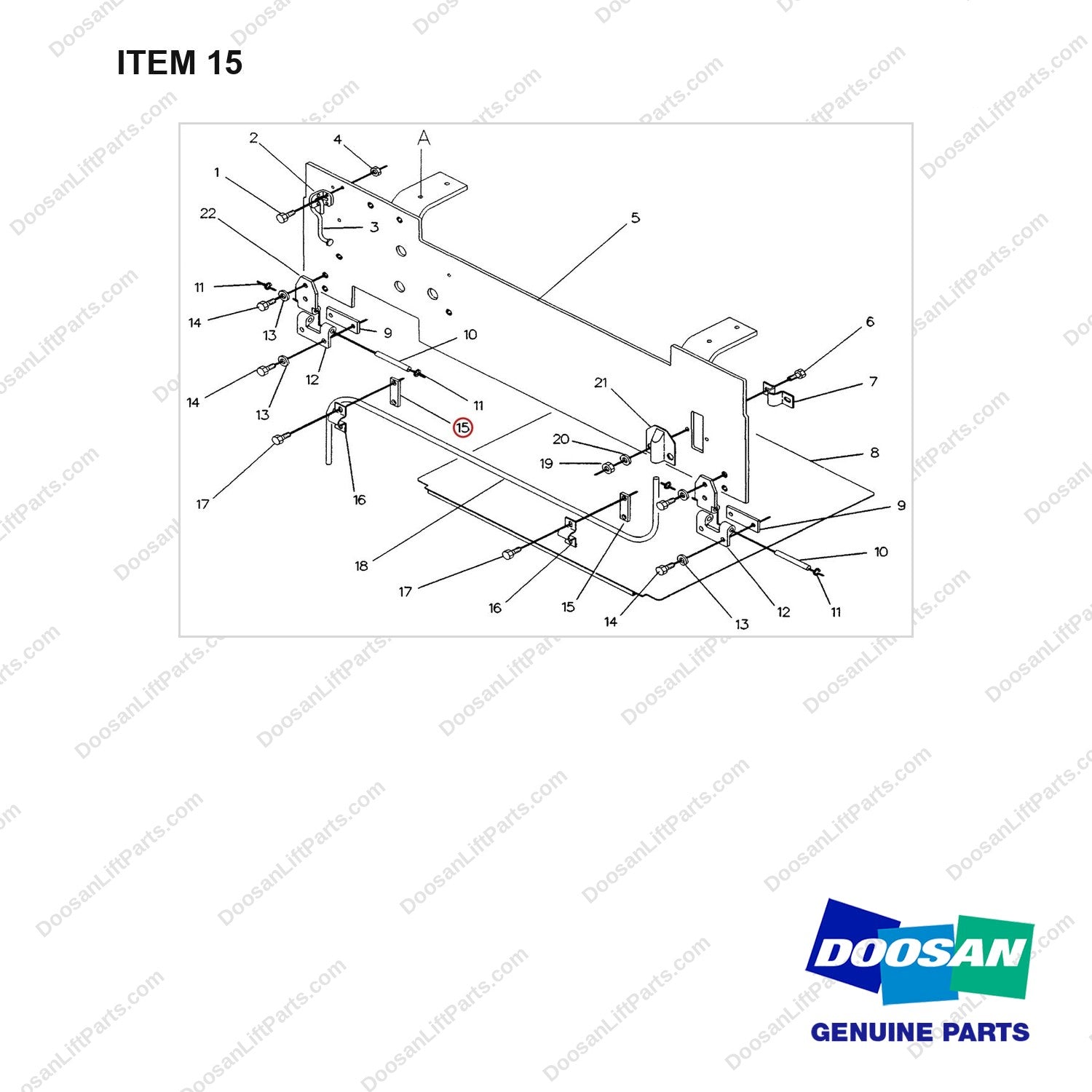 914363 PANEL GP-TOP - 3TON(2/2) - full parts diagram, item 15 marked - genuine Doosan / Bobcat forklift part