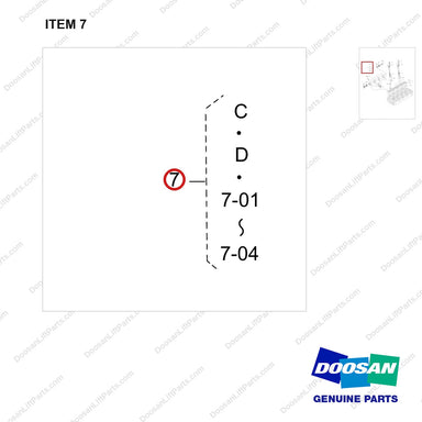 920401-00370 COIL ASSY;WG3800 PN DF - parts diagram, item 7 shown - genuine Doosan / Bobcat forklift part